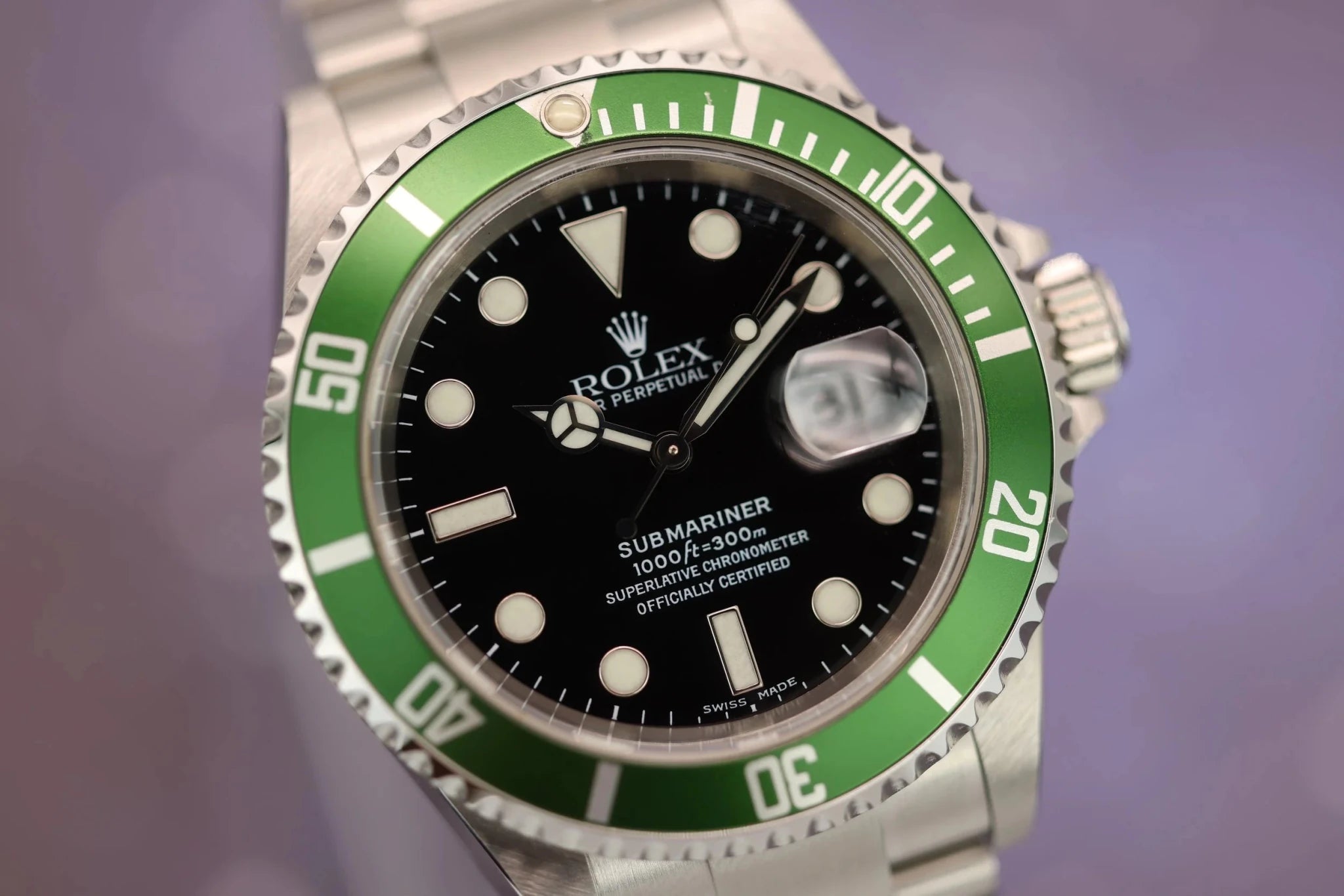 2005 Rolex Submariner Ref. 16610LV Kermit | Box and Papers - Sierra Time Co