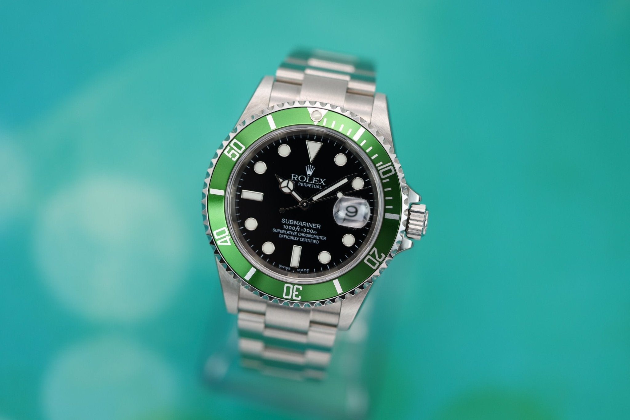 2005 Rolex Submariner Ref. 16610LV Kermit | NOS | Stickers | Box and Papers - Sierra Time Co