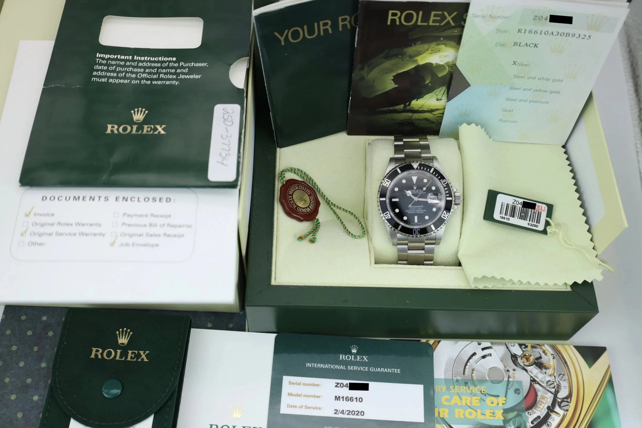 2006 Rolex Submariner Ref. 16610 | 2020 RSC Card | Full Set - Sierra Time Co