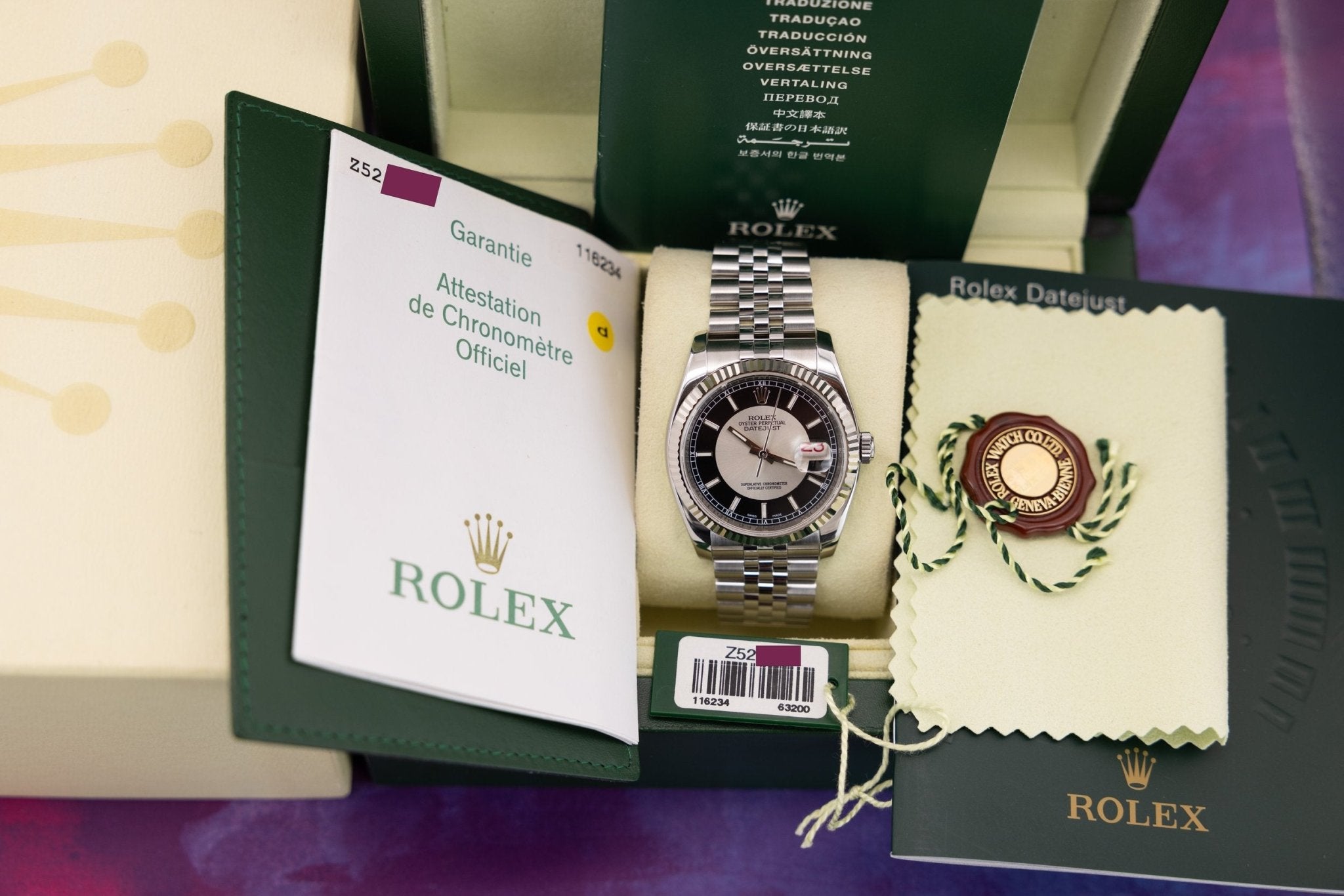 2007 Rolex Datejust Ref. 116234 | Black Roulette Dial | Box and Papers - Sierra Time Co