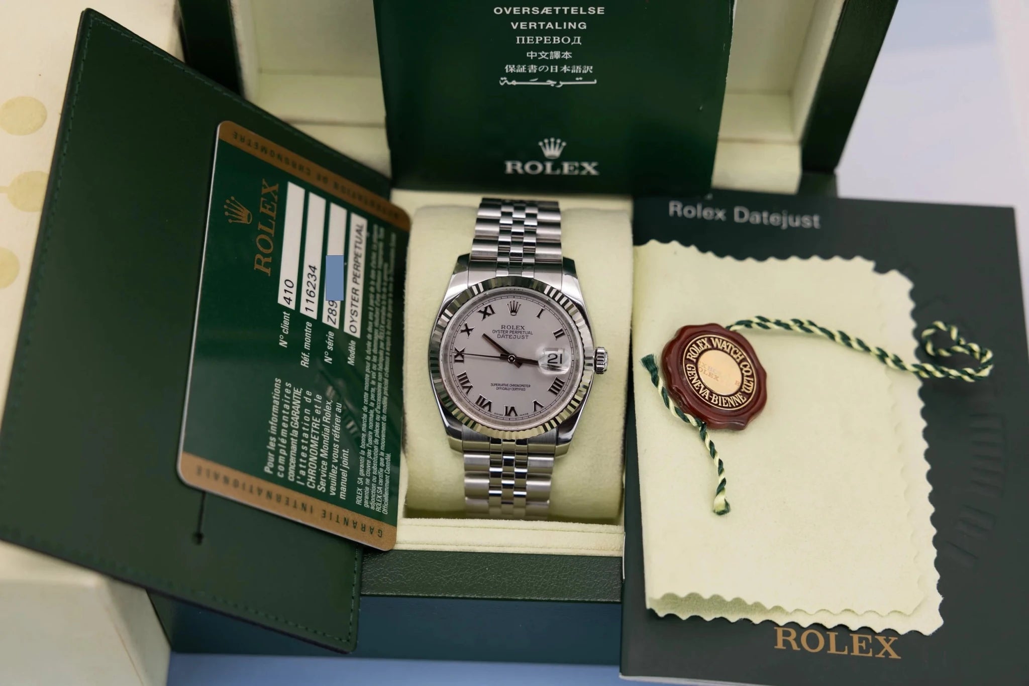 2007 Rolex Datejust Ref. 116234 | Grey Roman Numeral Dial | Box and Papers - Sierra Time Co