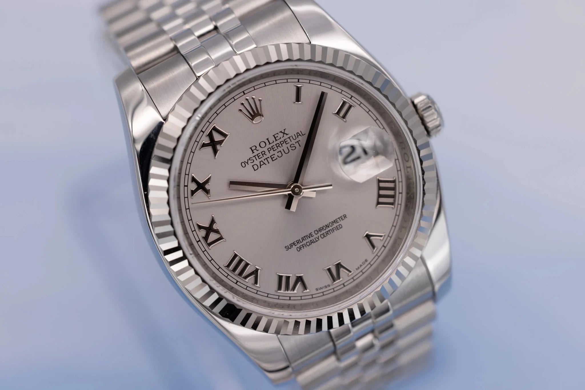 2007 Rolex Datejust Ref. 116234 | Grey Roman Numeral Dial | Box and Papers - Sierra Time Co