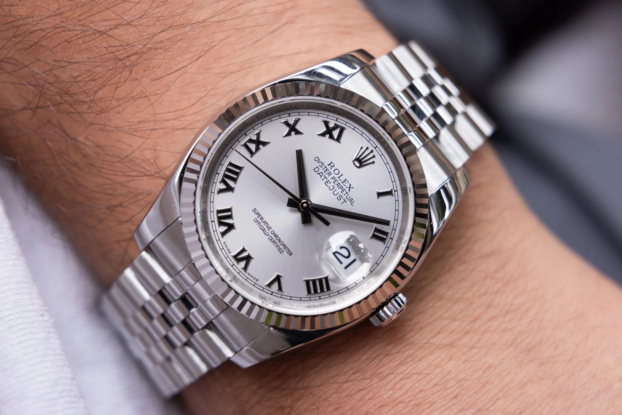 2007 Rolex Datejust Ref. 116234 | Grey Roman Numeral Dial | Box and Papers - Sierra Time Co