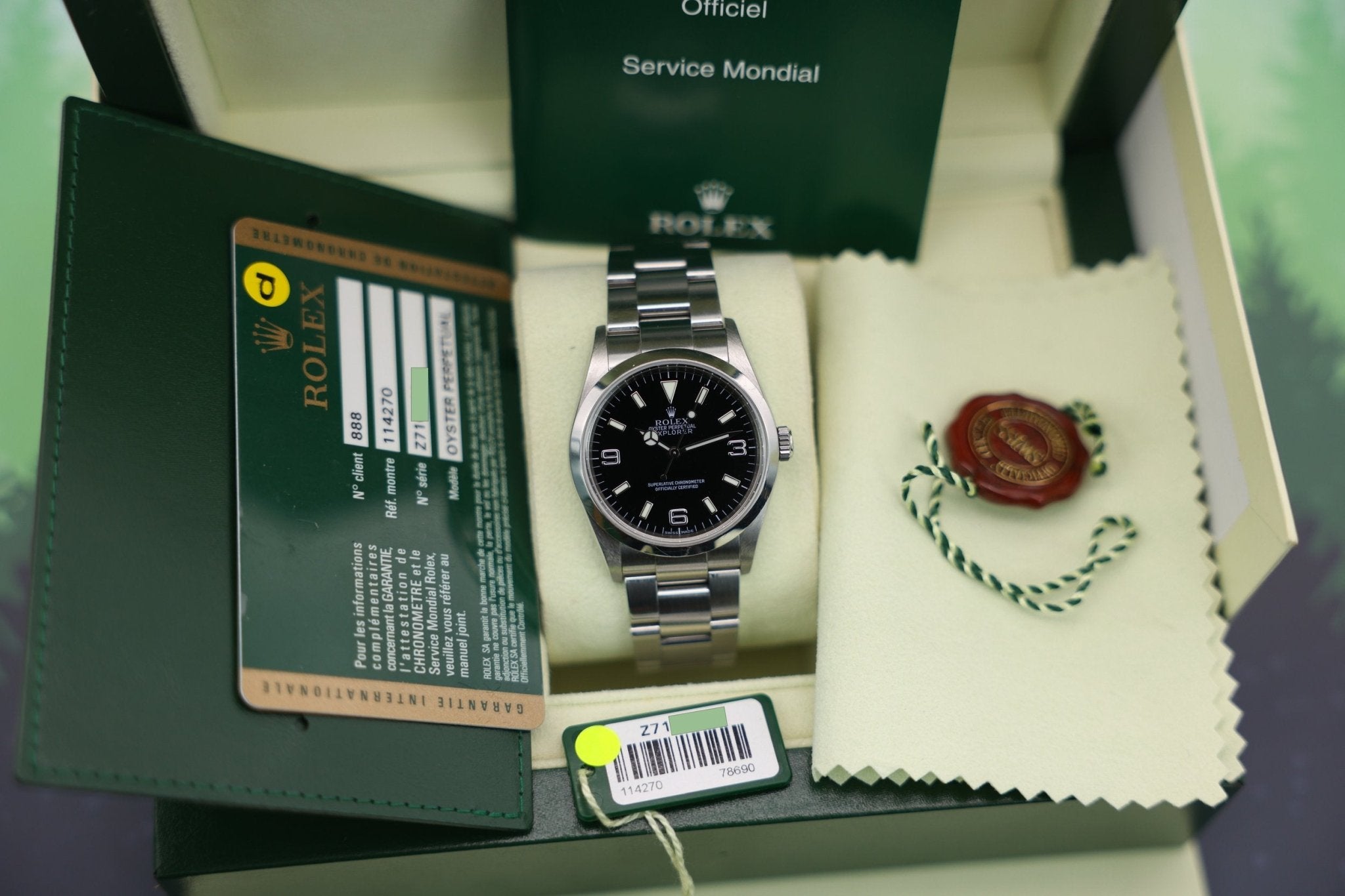 2007 Rolex Explorer I Ref. 114270 | Engraved Rehaut | Box and Papers - Sierra Time Co