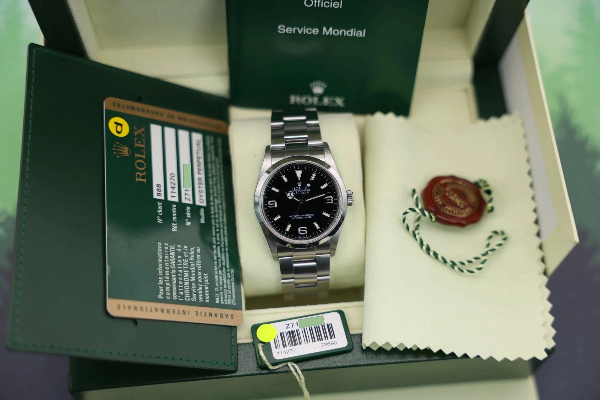 2007 Rolex Explorer I Ref. 114270 | Engraved Rehaut | Box and Papers - Sierra Time Co