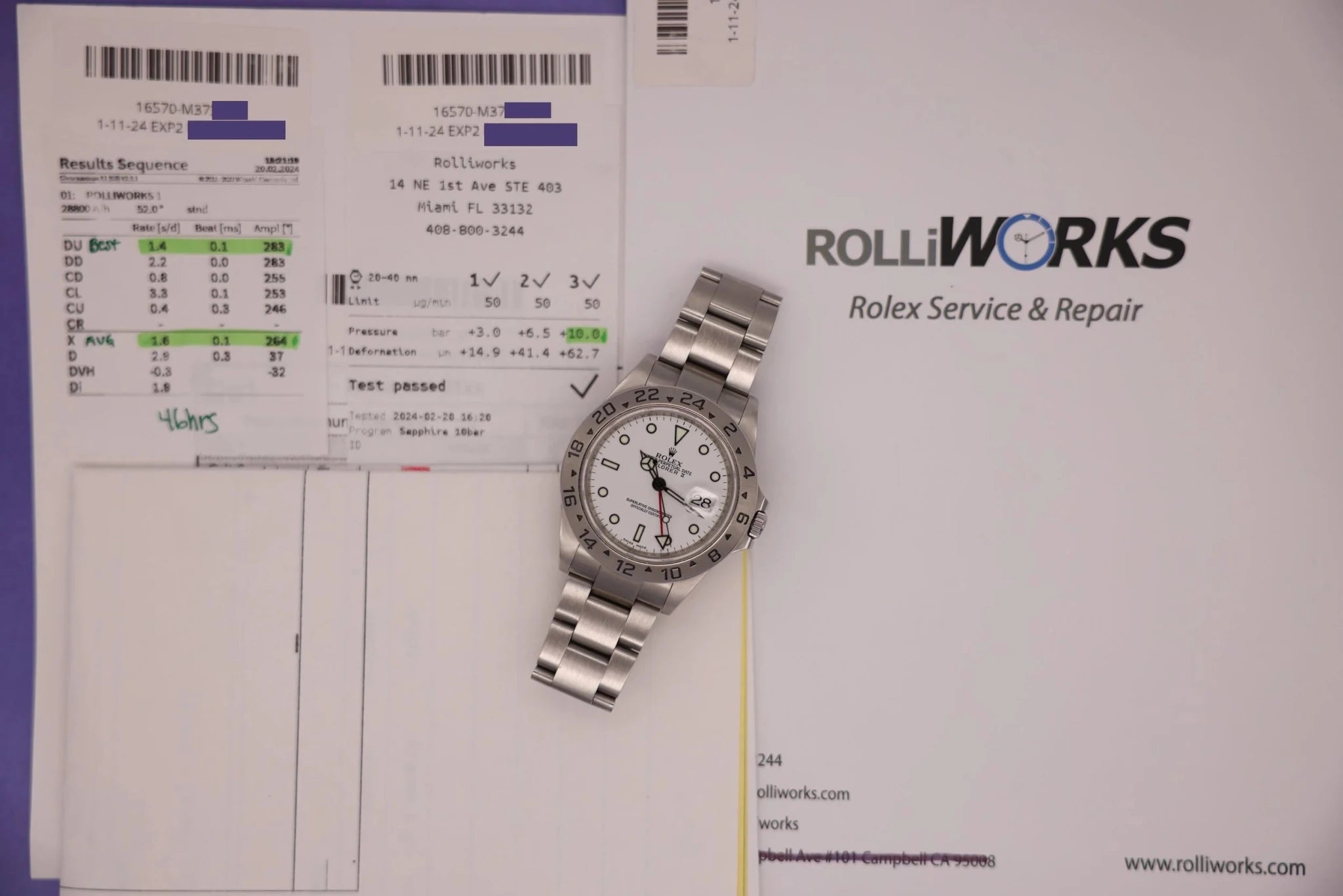 2007 Rolex Explorer II Ref. 16570 Polar | 3186 Movement | 2024 Service - Sierra Time Co