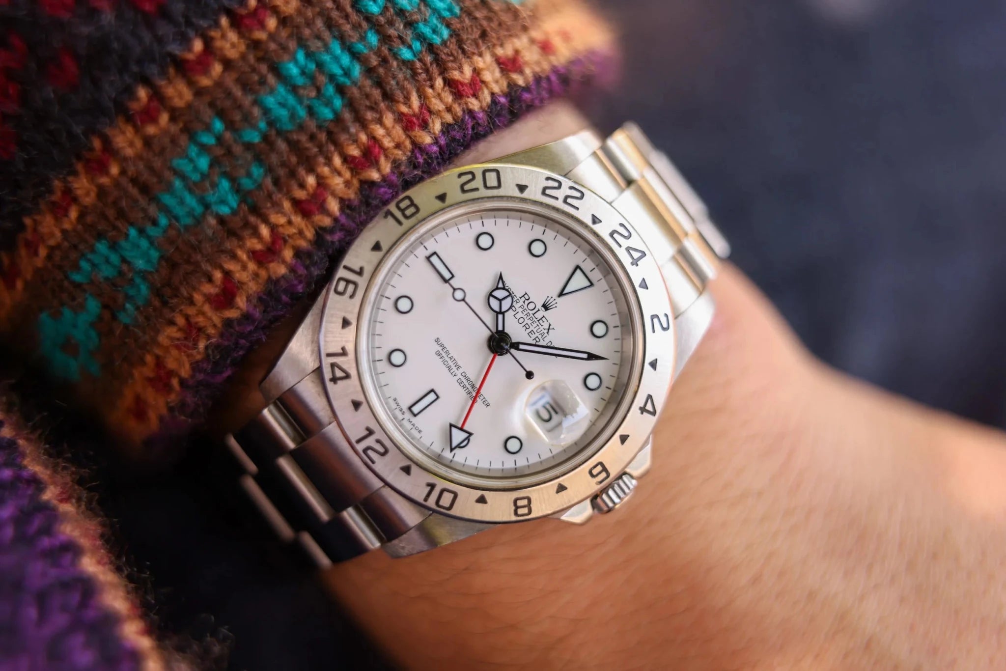 2007 Rolex Explorer II Ref. 16570 Polar | No-Holes Case | Box and Papers - Sierra Time Co