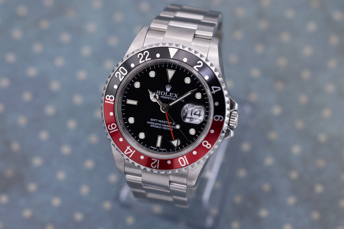 2007 Rolex GMT Master II Ref. 16710 Coke | No-Holes Case | Box and Papers - Sierra Time Co
