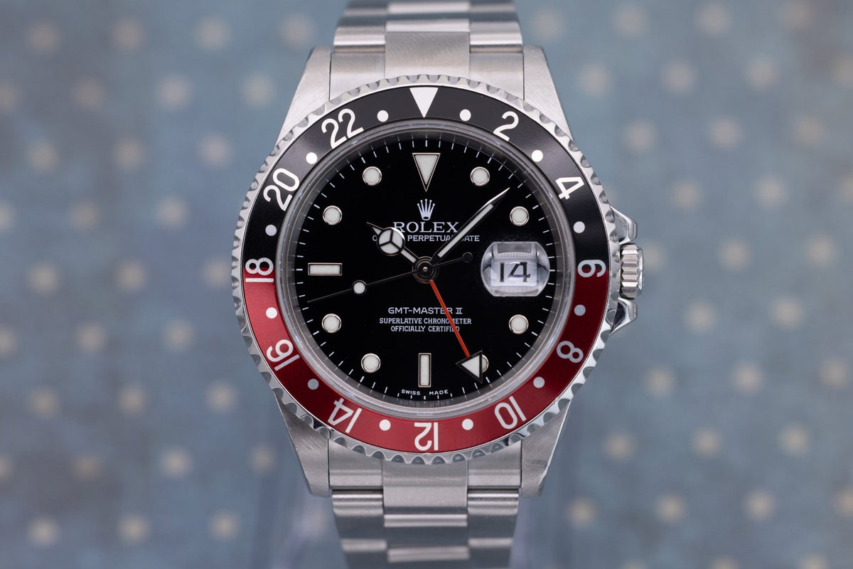 2007 Rolex GMT Master II Ref. 16710 Coke | No-Holes Case | Box and Papers - Sierra Time Co
