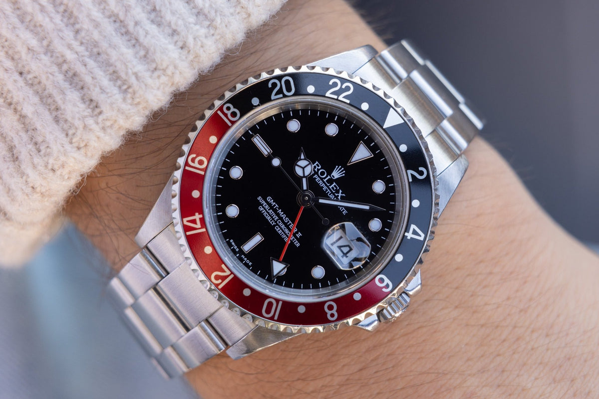 2007 Rolex GMT Master II Ref. 16710 Coke | No-Holes Case | Box and Papers - Sierra Time Co