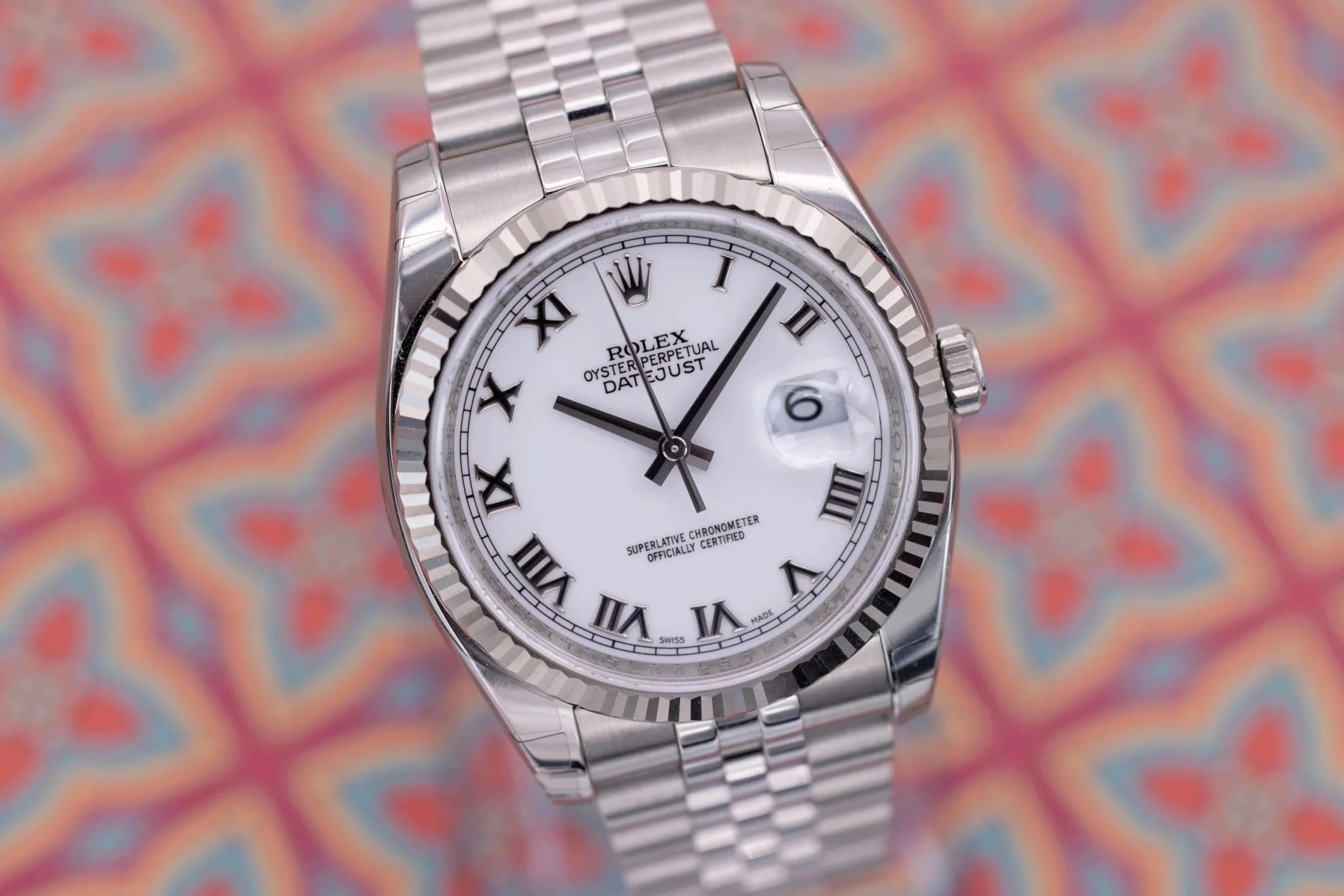 2008 Rolex Datejust Ref. 116234 | New Old Stock | White Roman Dial | Box and Papers - Sierra Time Co