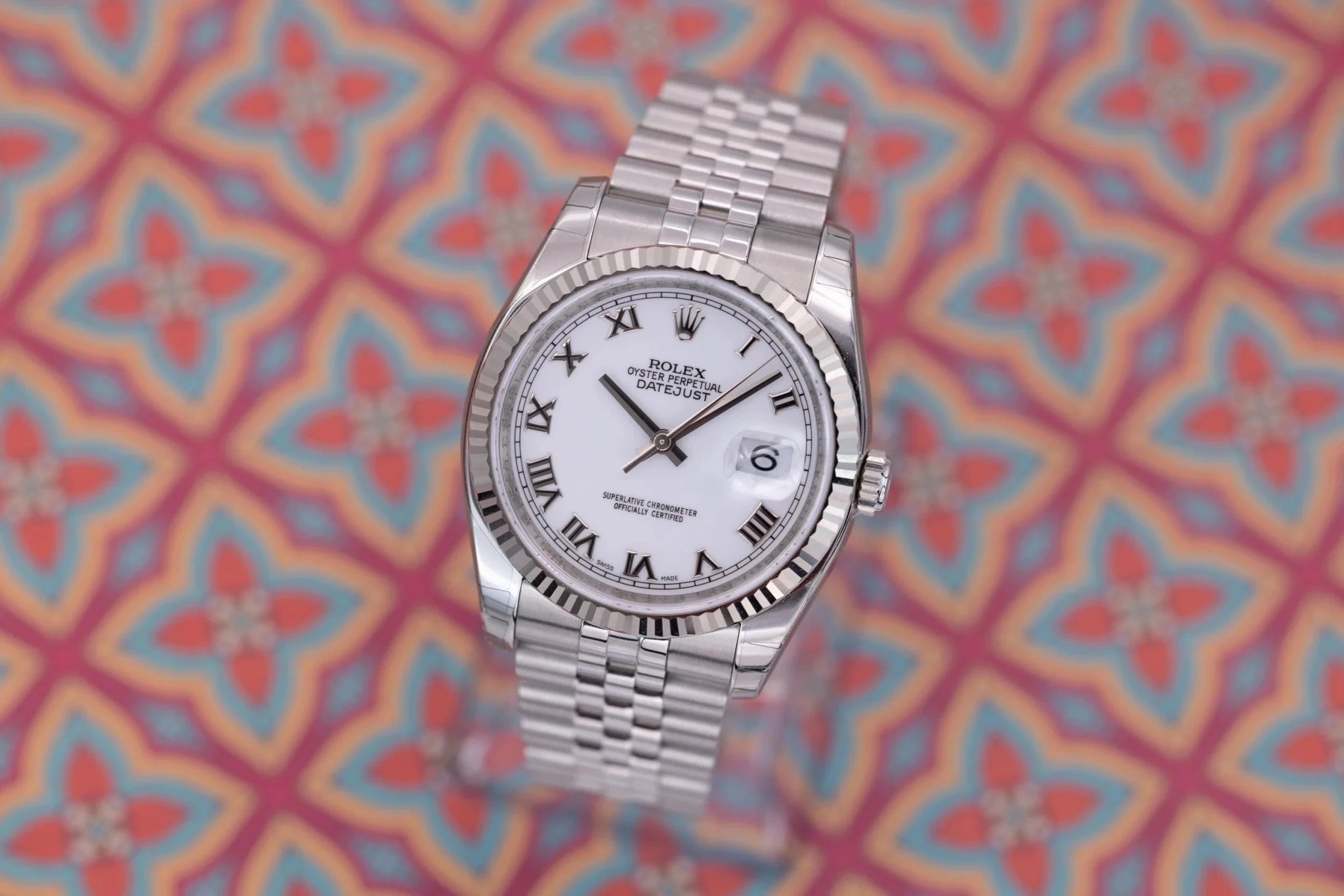 2008 Rolex Datejust Ref. 116234 | New Old Stock | White Roman Dial | Box and Papers - Sierra Time Co
