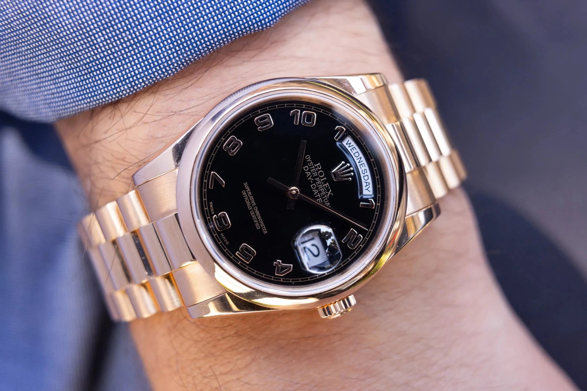 2008 Rolex Day-Date Ref. 118205 | Black Arabic Dial | Box and Papers - Sierra Time Co