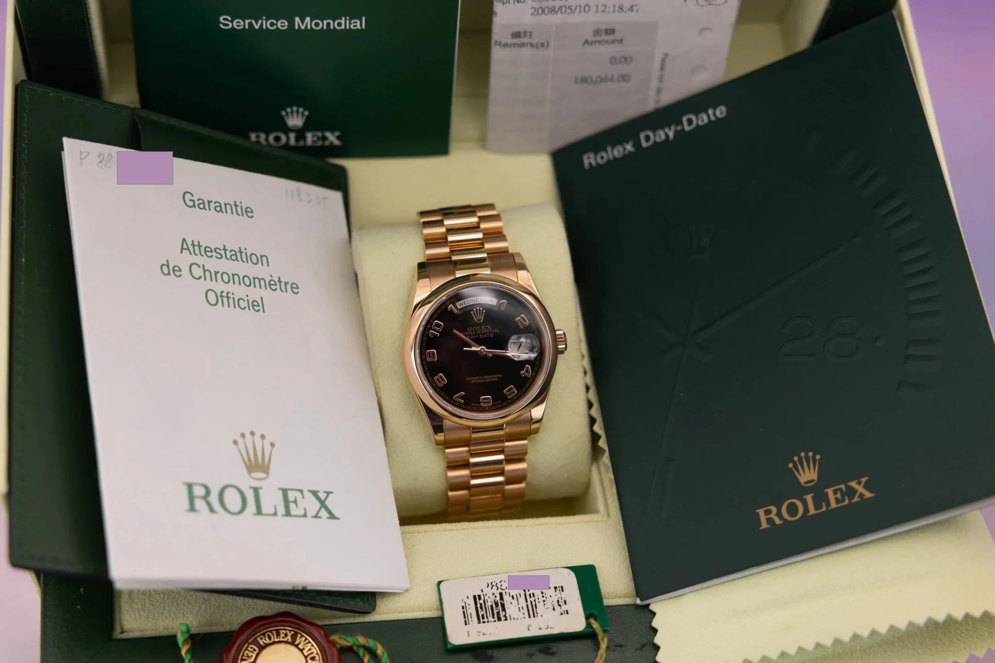 2008 Rolex Day-Date Ref. 118205 | Black Arabic Dial | Box and Papers - Sierra Time Co