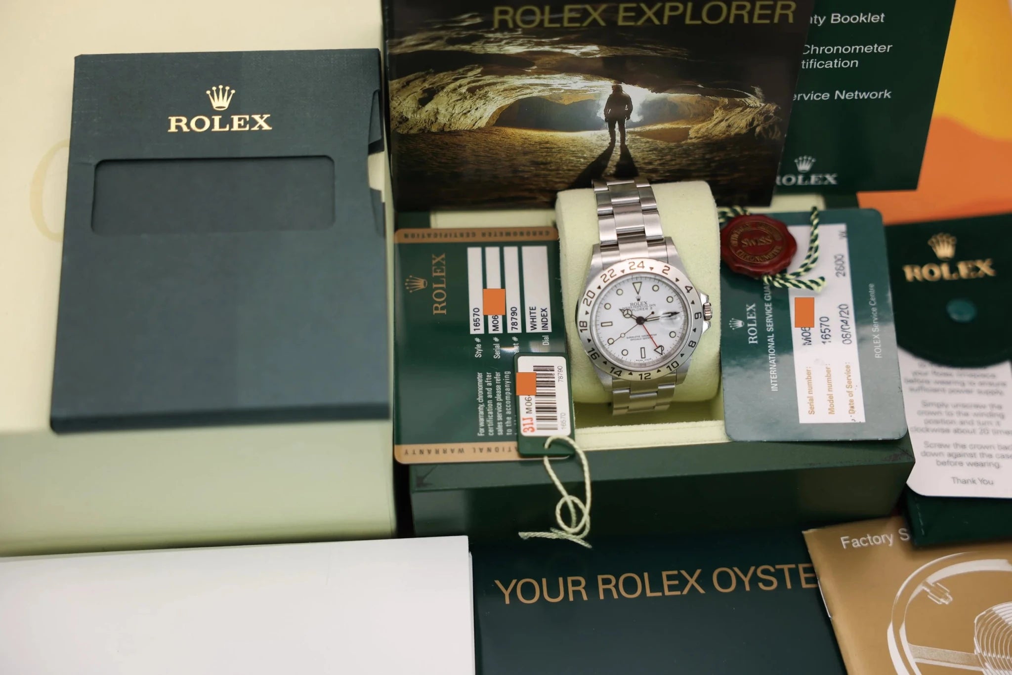 2008 Rolex Explorer II Ref. 16570 Polar | 3186 Movement | Full Set | Service Records - Sierra Time Co