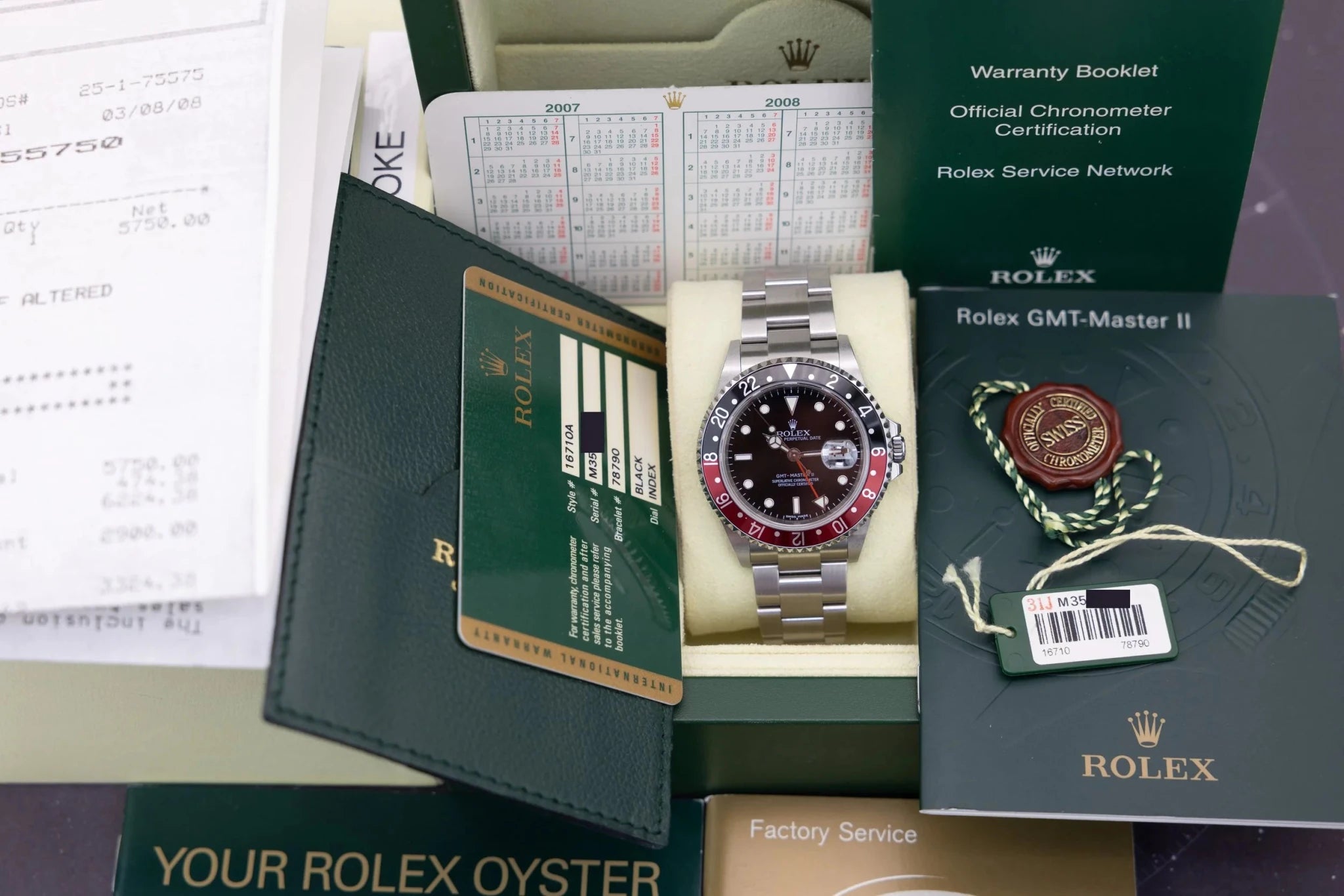 2008 Rolex GMT Master II Ref. 16710 Coke | NOS | Error Stick Dial | 3186 Movement | Box and Papers - Sierra Time Co