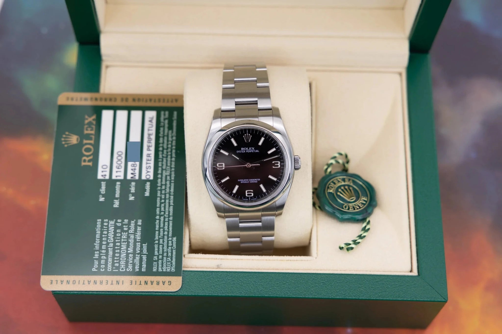 2008 Rolex Oyster Perpetual Ref. 116000 | Black 3-6-9 “Secret Explorer” Dial | Box and Papers - Sierra Time Co