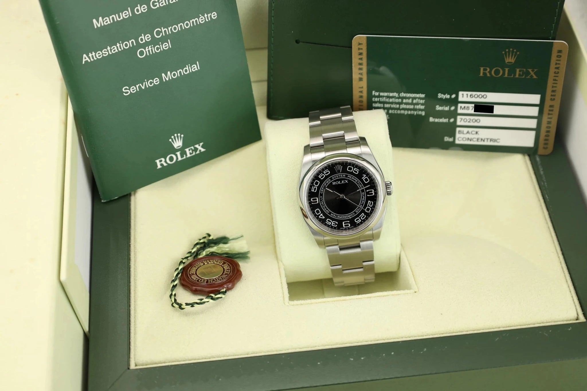 2008 Rolex Oyster Perpetual Ref. 116000 | Black Concentric Dial | Box and Papers - Sierra Time Co