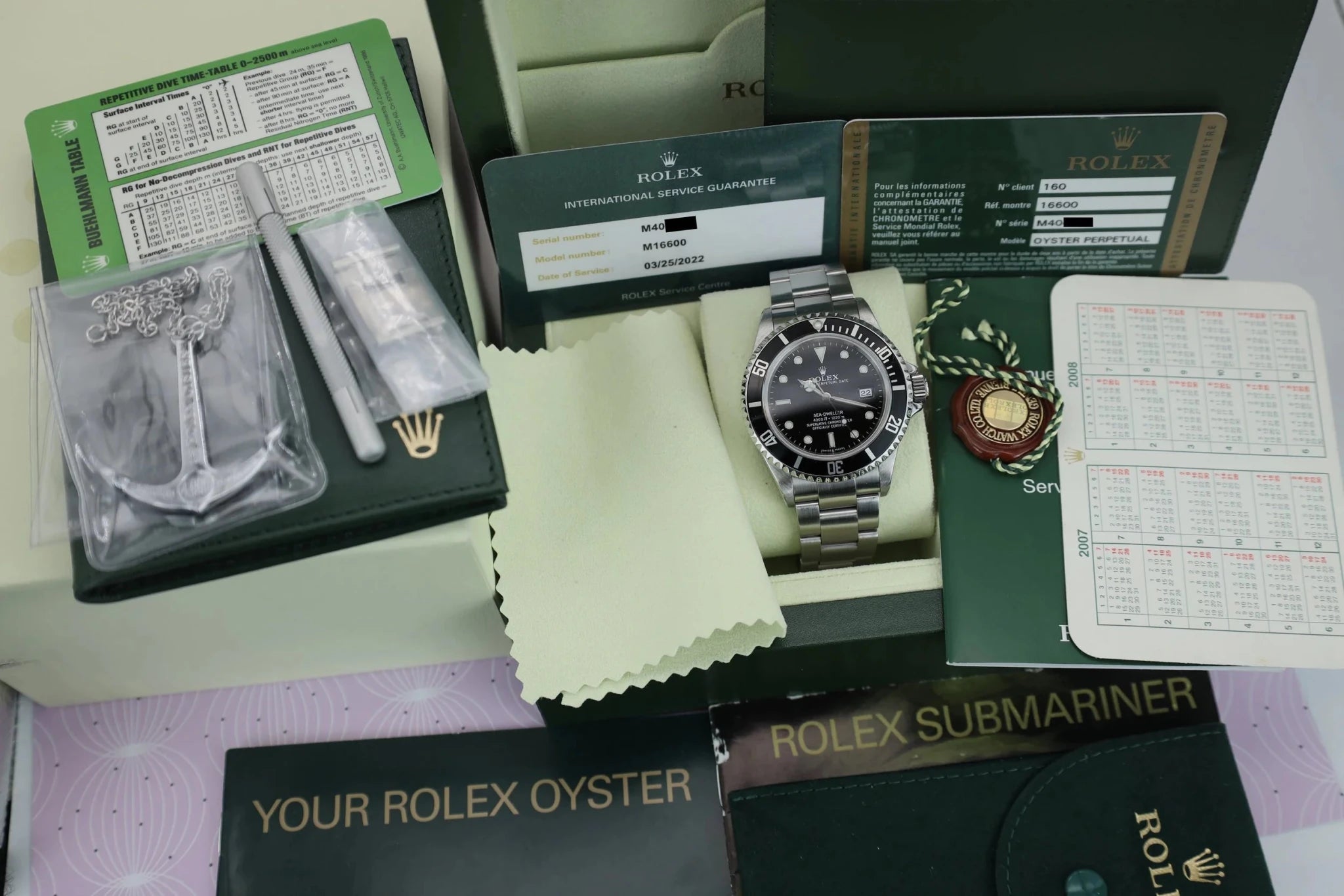 2008 Rolex Sea Dweller Ref. 16600 | 2022 RSC Card | Full Set - Sierra Time Co