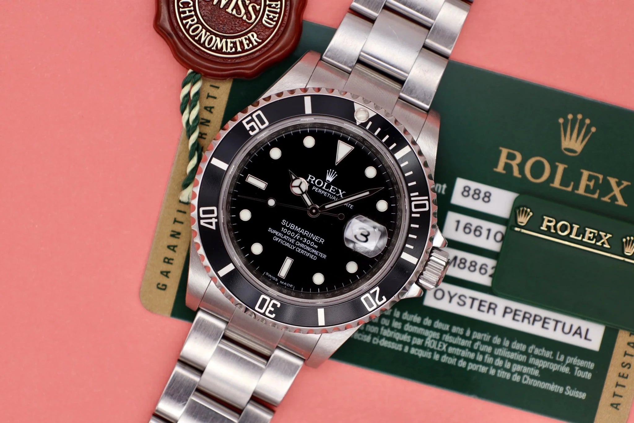 2008 Rolex Submariner Ref. 16610 | Card and Hangtags - Sierra Time Co