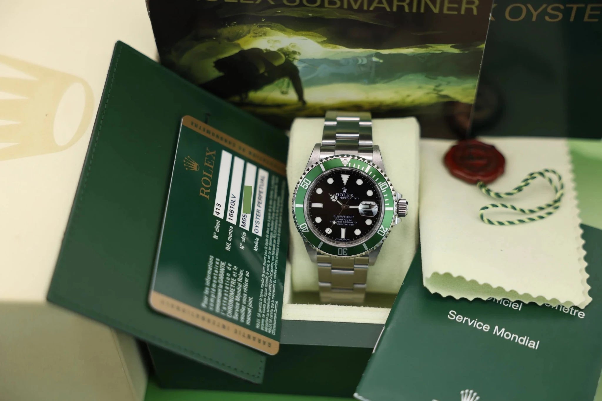 2008 Rolex Submariner Ref. 16610LV | Kermit | Box and Papers - Sierra Time Co