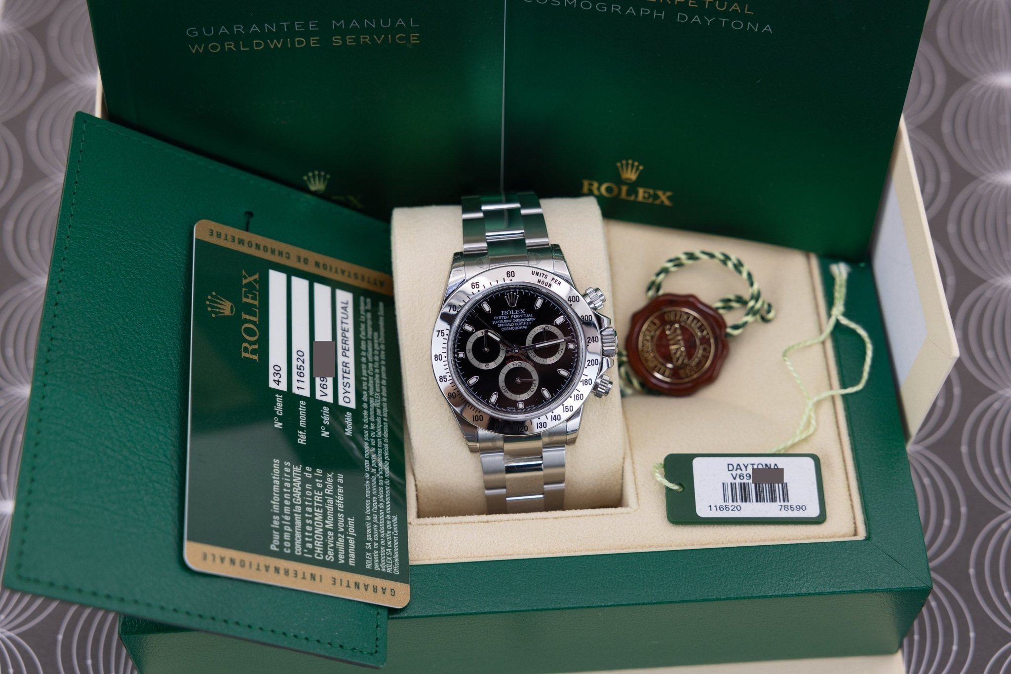 2009 Rolex Daytona Ref. 116520 | Black Dial | NOS | Stickered | Box and Papers - Sierra Time Co