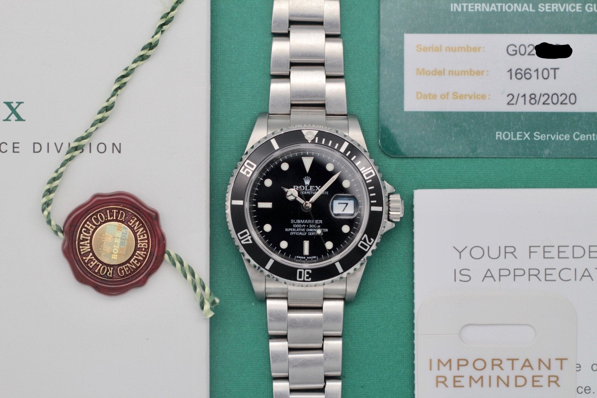 2009 Rolex Submariner Date Ref. 16610 with 2020 RSC Service - Sierra Time Co