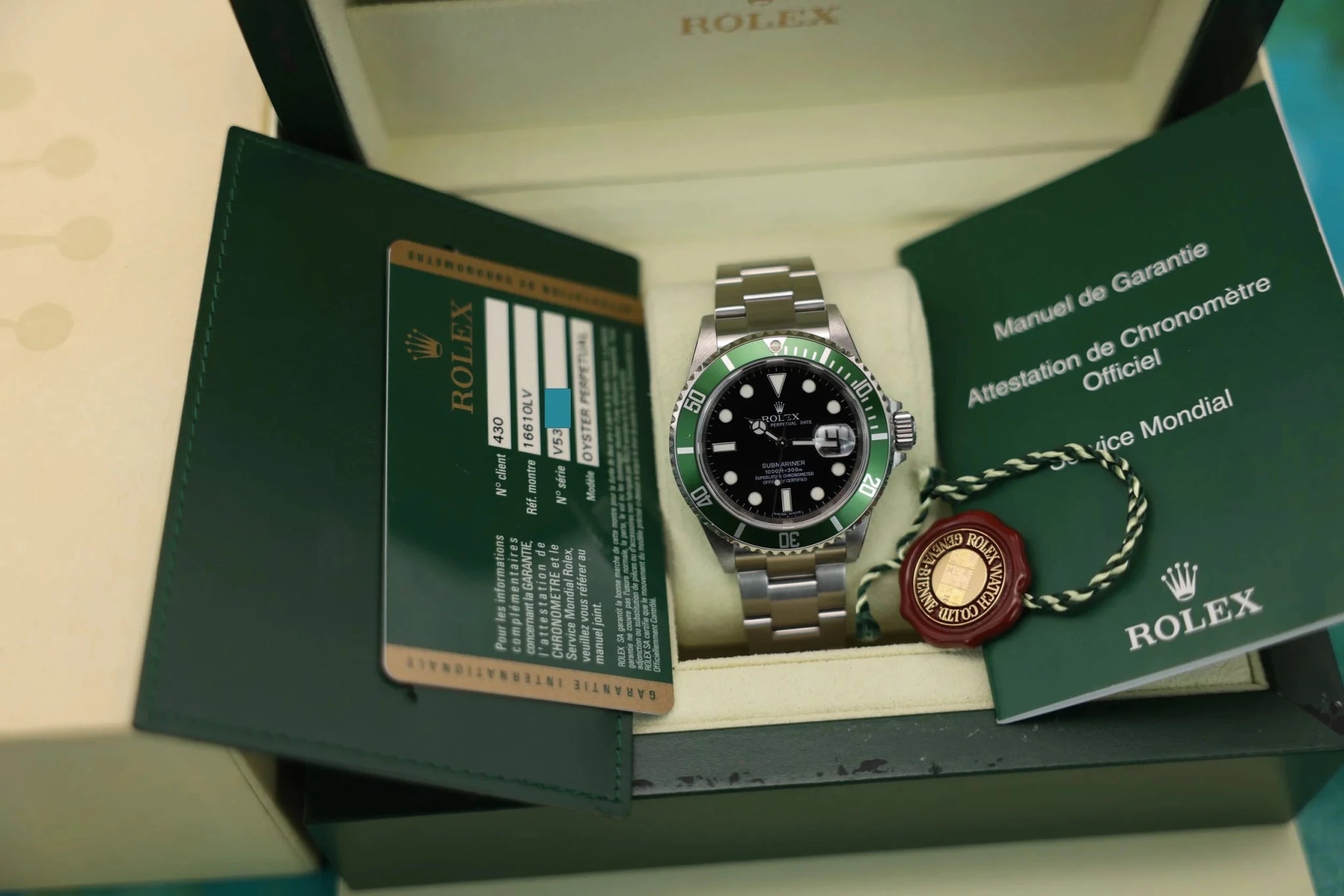 2009 Rolex Submariner Ref. 16610LV Kermit | Box and Papers - Sierra Time Co
