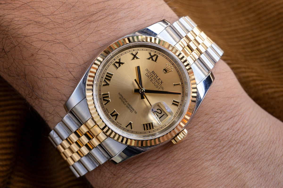 2012 Rolex Datejust Ref. 116233 | Champagne Roman Numeral Dial | Box and Papers - Sierra Time Co