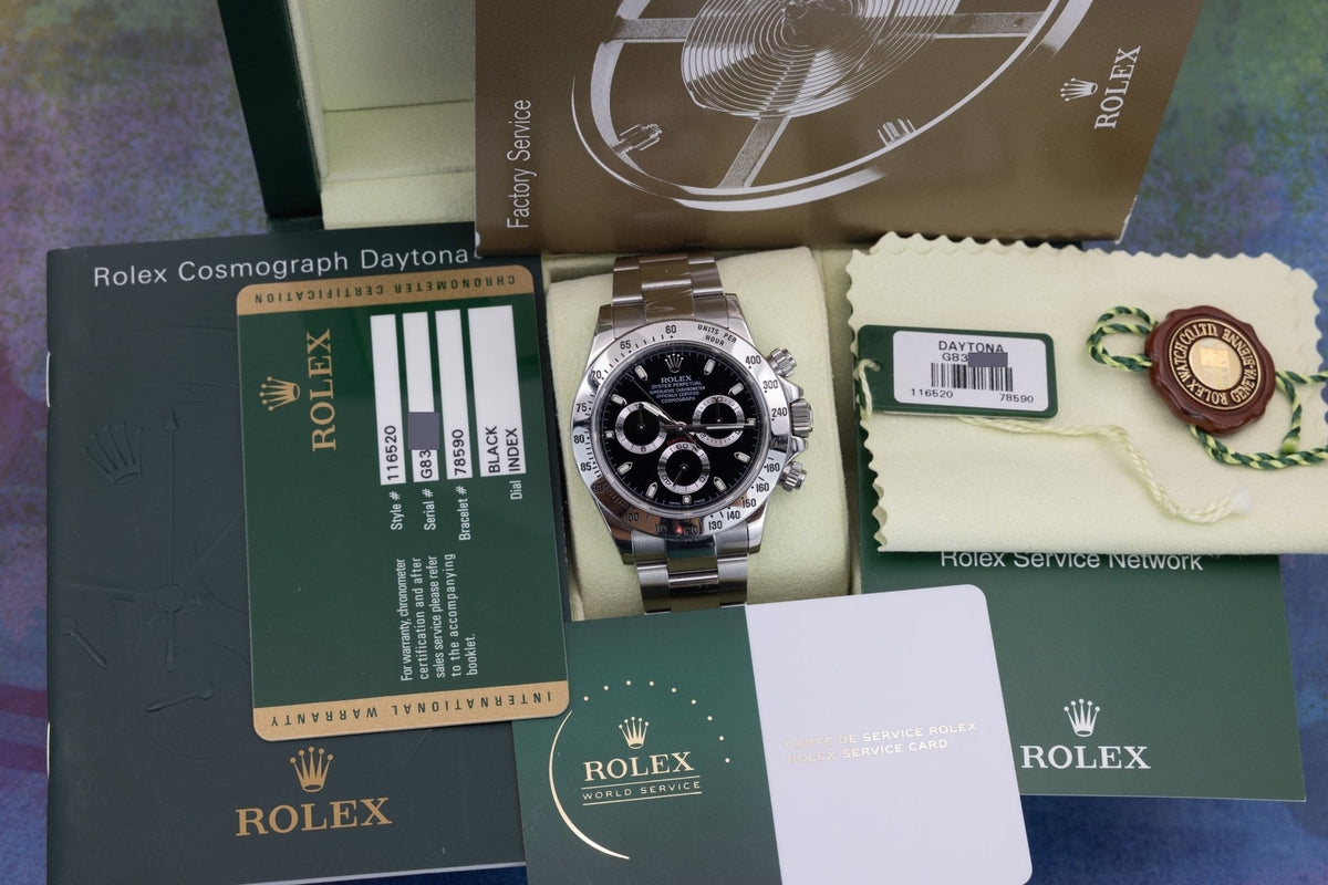 2013 Rolex Daytona Ref. 116520 | Black Dial | Box and Papers | 2025 RSC Service - Sierra Time Co