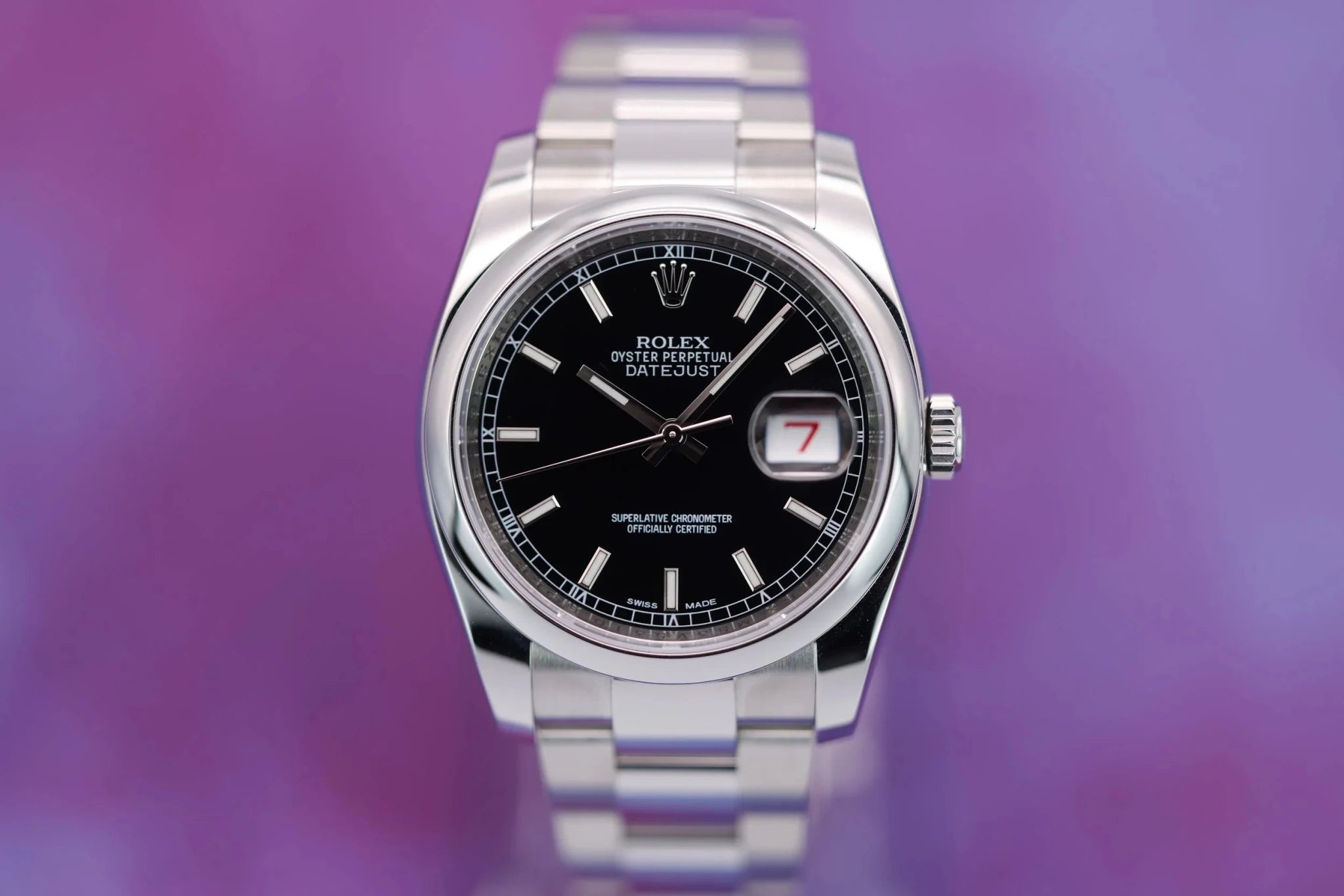 2014 Rolex Datejust Ref. 116200 | Black Roulette Dial | Box and Papers - Sierra Time Co