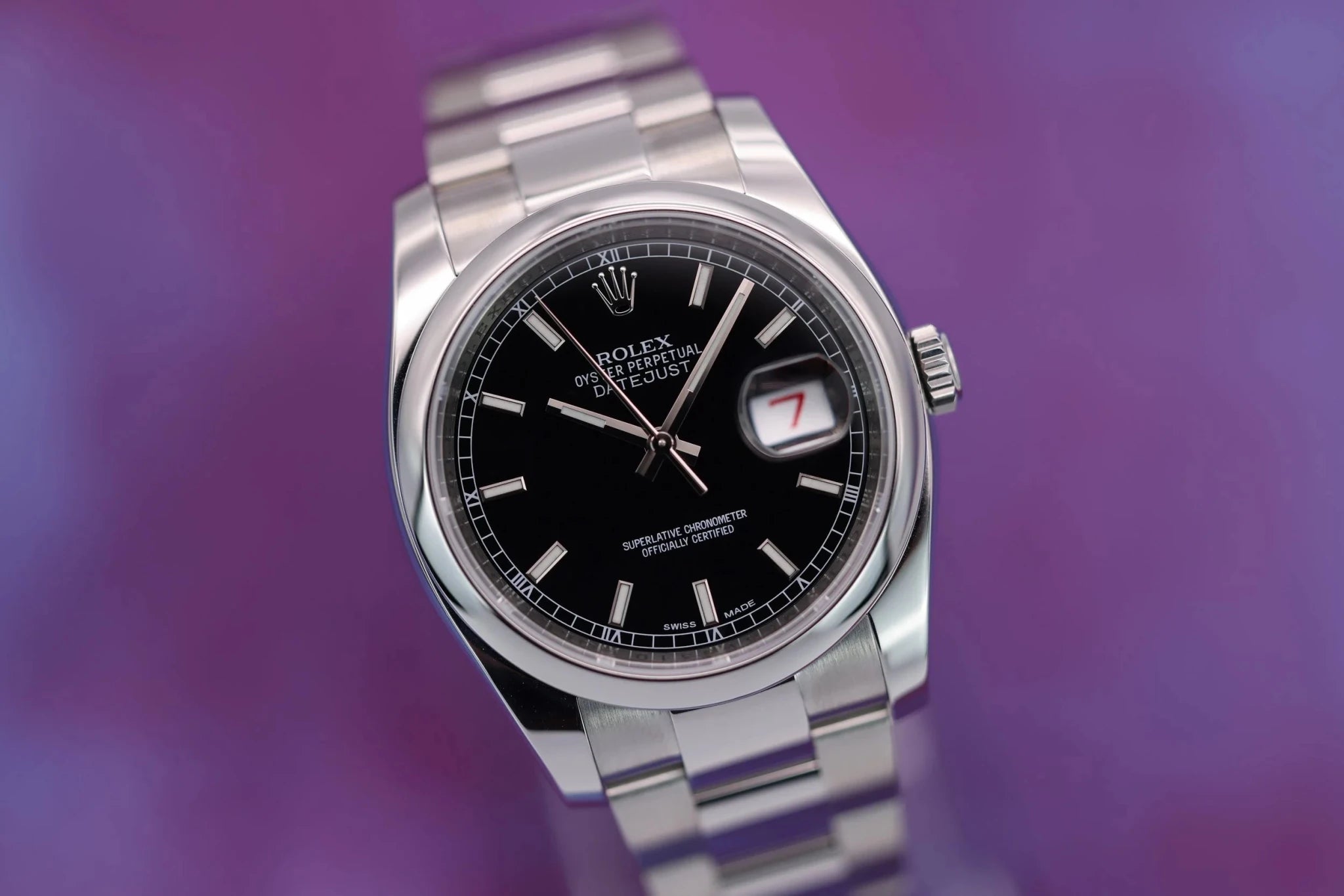 2014 Rolex Datejust Ref. 116200 | Black Roulette Dial | Box and Papers - Sierra Time Co