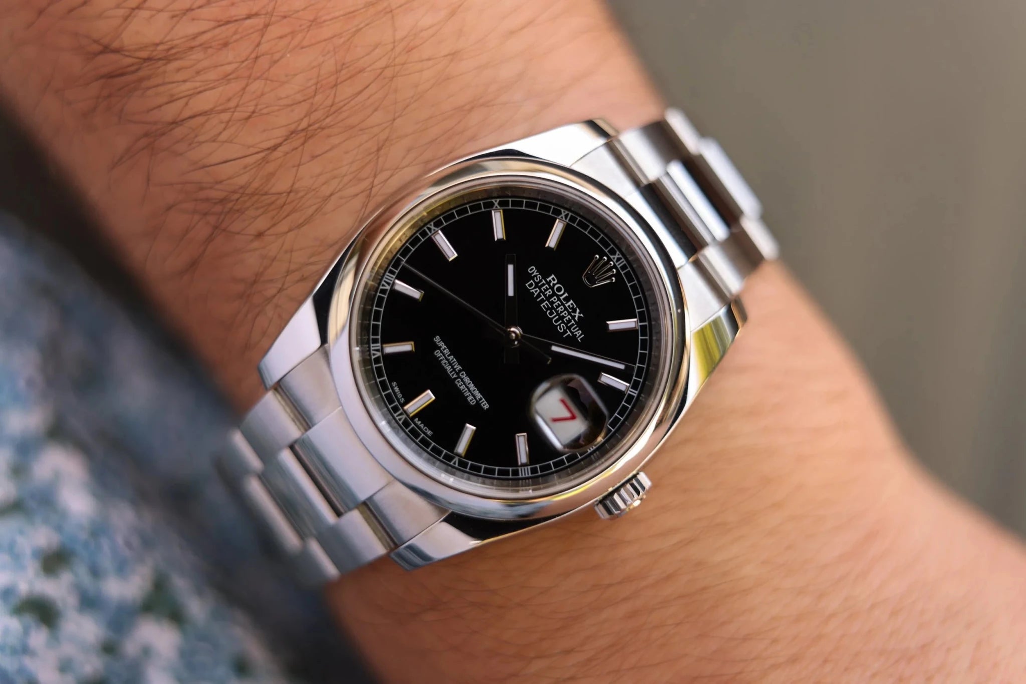 2014 Rolex Datejust Ref. 116200 | Black Roulette Dial | Box and Papers - Sierra Time Co