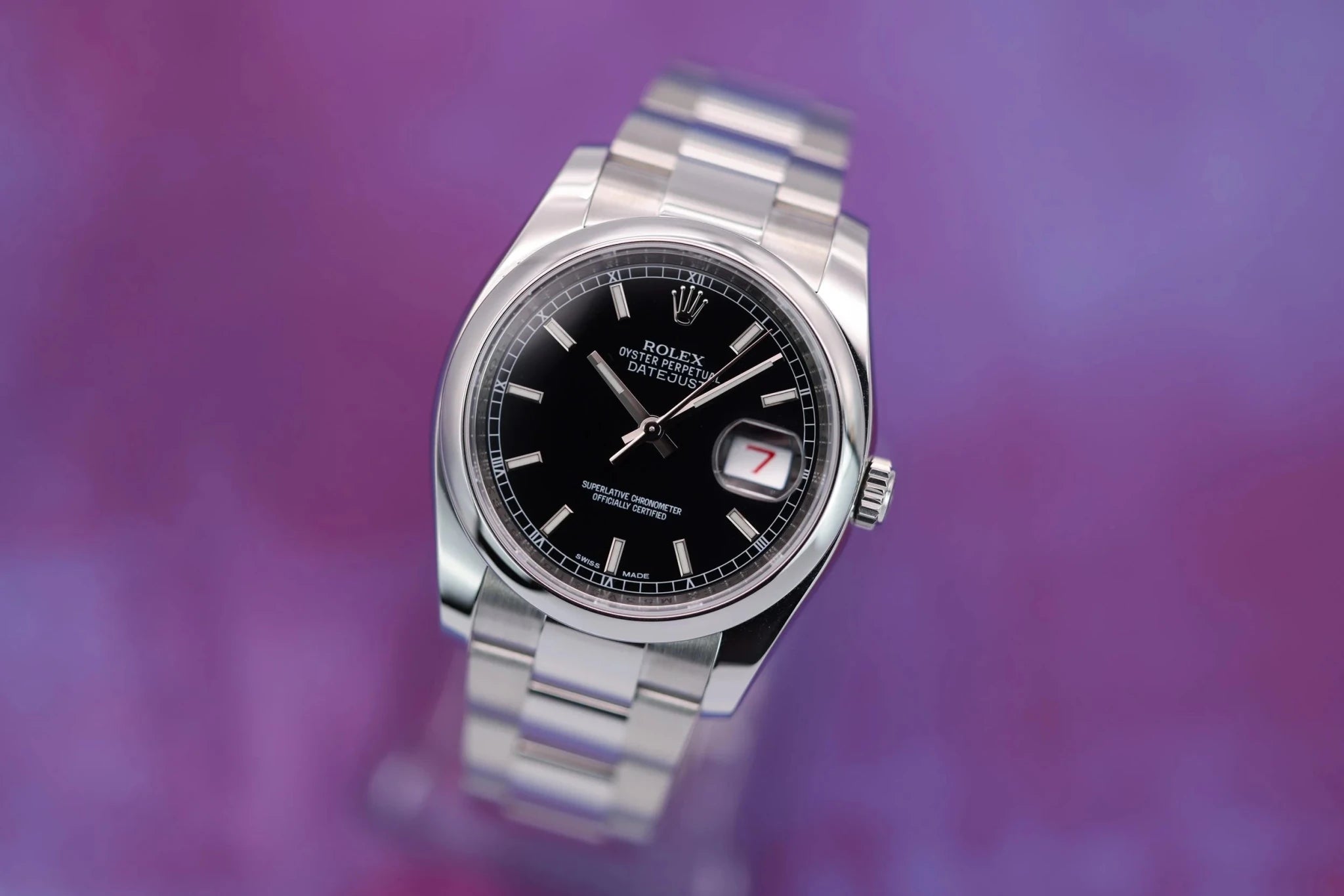 2014 Rolex Datejust Ref. 116200 | Black Roulette Dial | Box and Papers - Sierra Time Co