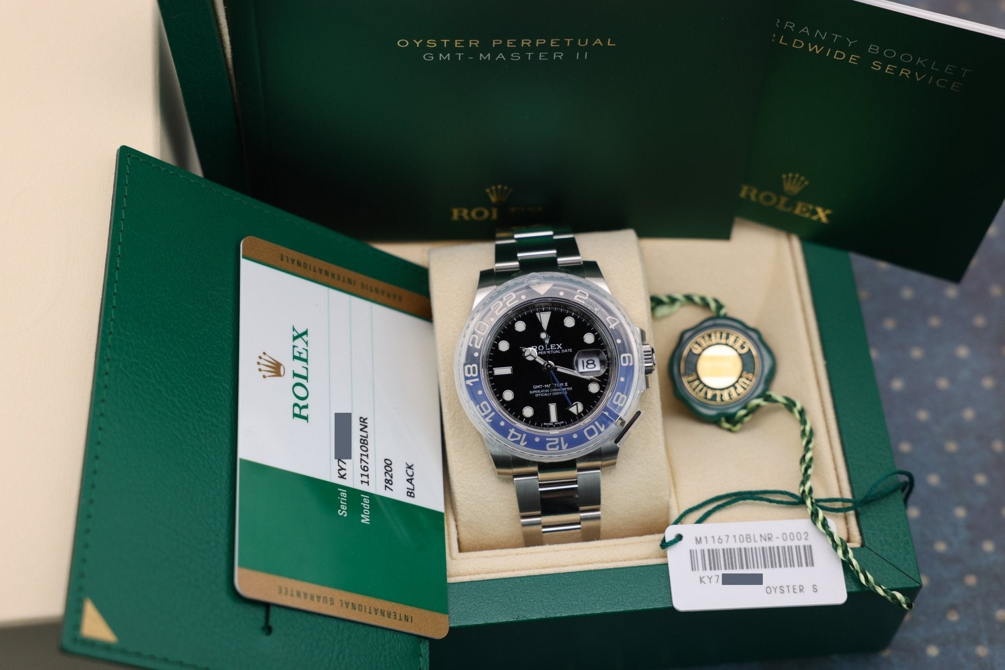2017 Rolex GMT Master II Ref. 116710BLNR | Batman | NOS | Stickers | Box and Papers - Sierra Time Co