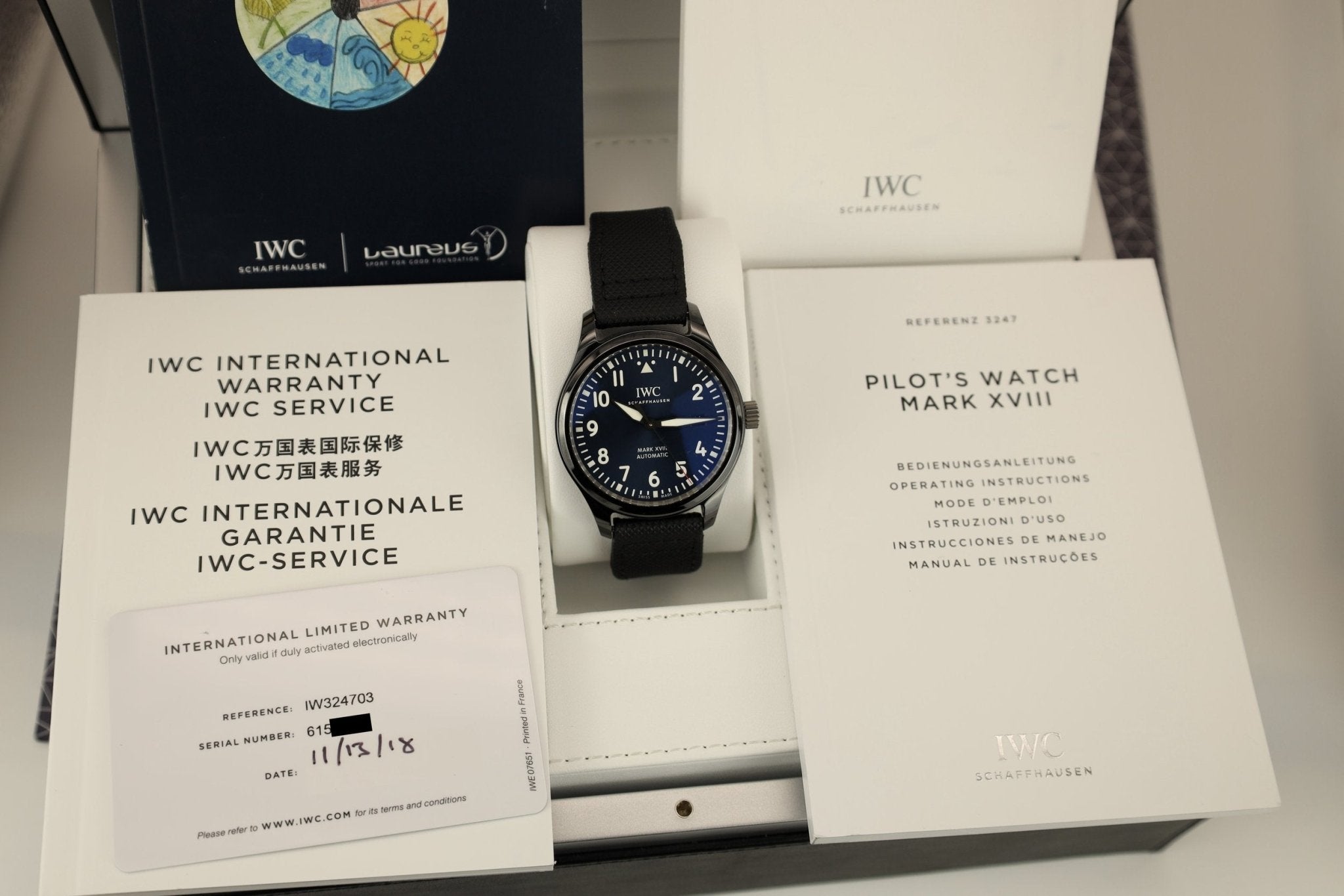 2018 IWC Ref. 324703 Limited Edition Pilot's Watch Mark XVIII | Box and Papers - Sierra Time Co
