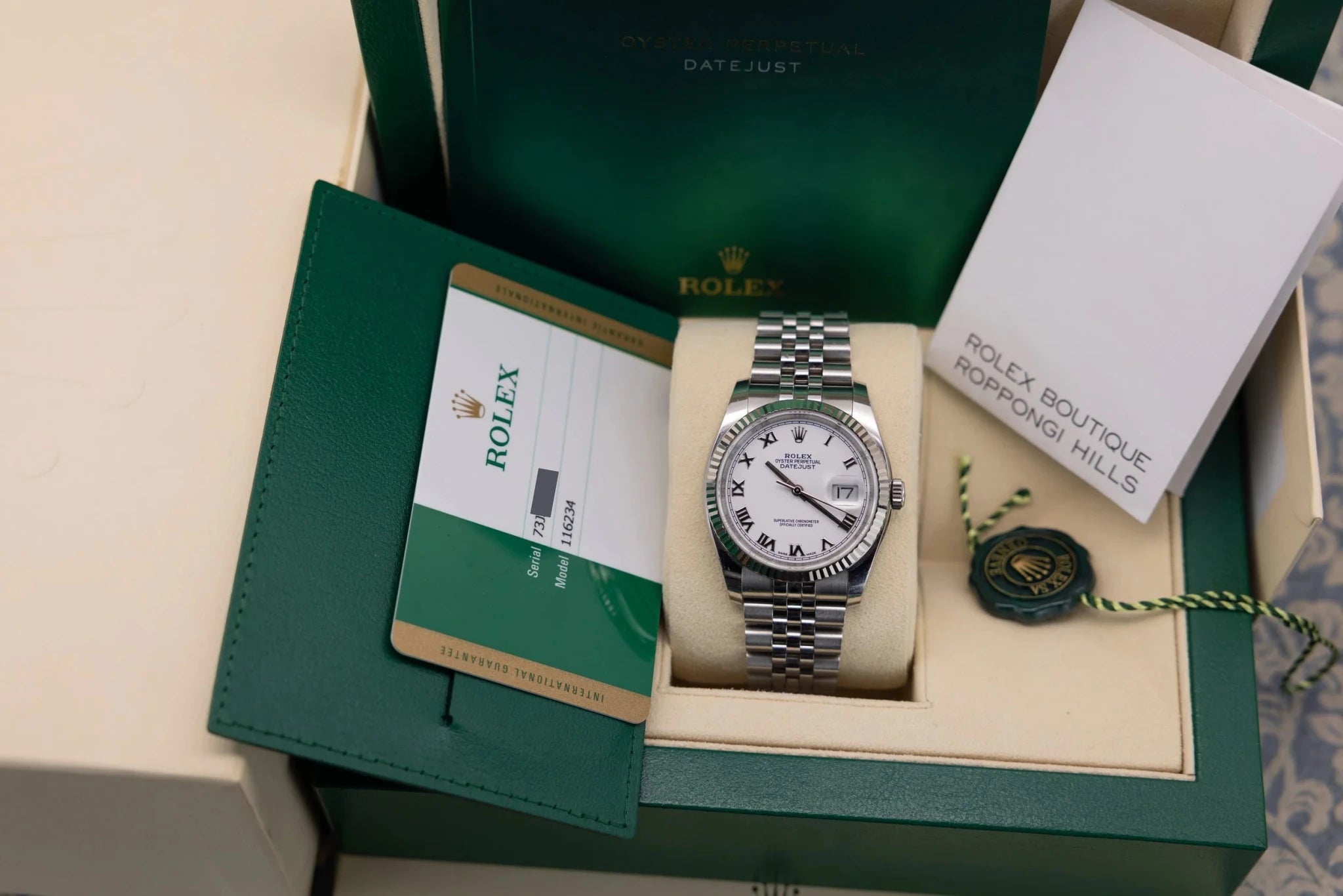 2018 Rolex Datejust Ref. 116234 | White Roman Numeral Dial | Box and Papers - Sierra Time Co