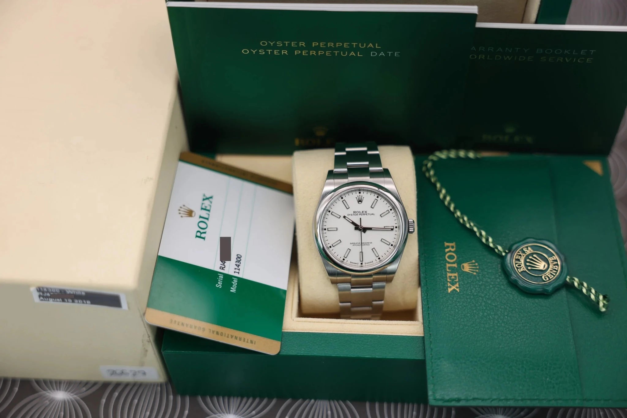 2018 Rolex Oyster Perpetual Ref. 114300 | White Dial | Box and Papers - Sierra Time Co