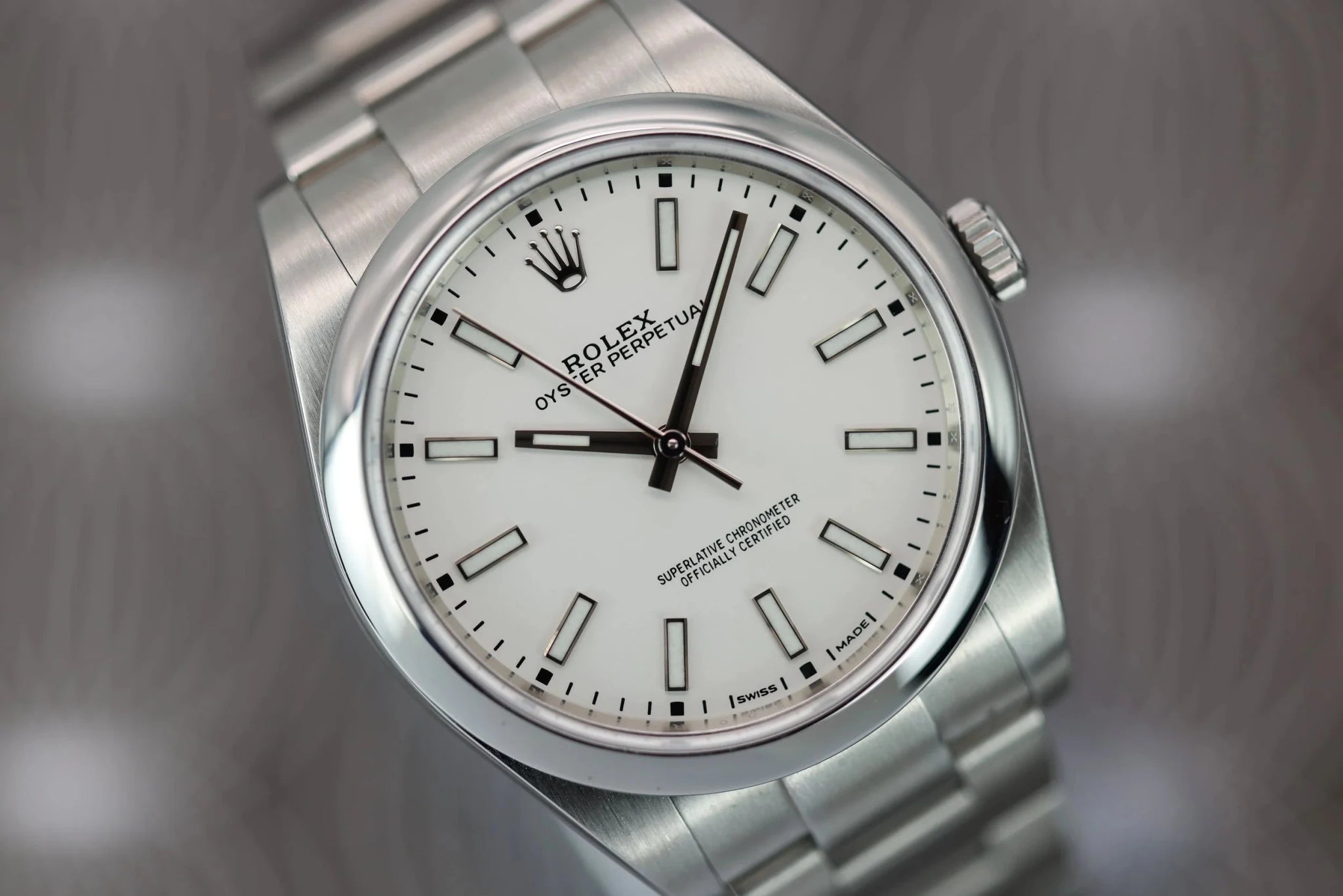 2018 Rolex Oyster Perpetual Ref. 114300 | White Dial | Box and Papers - Sierra Time Co