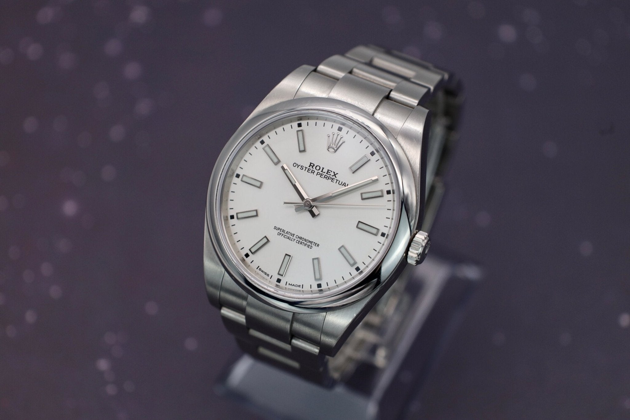 2018 Rolex Oyster Perpetual Ref. 114300 | White Dial | Full Set - Sierra Time Co