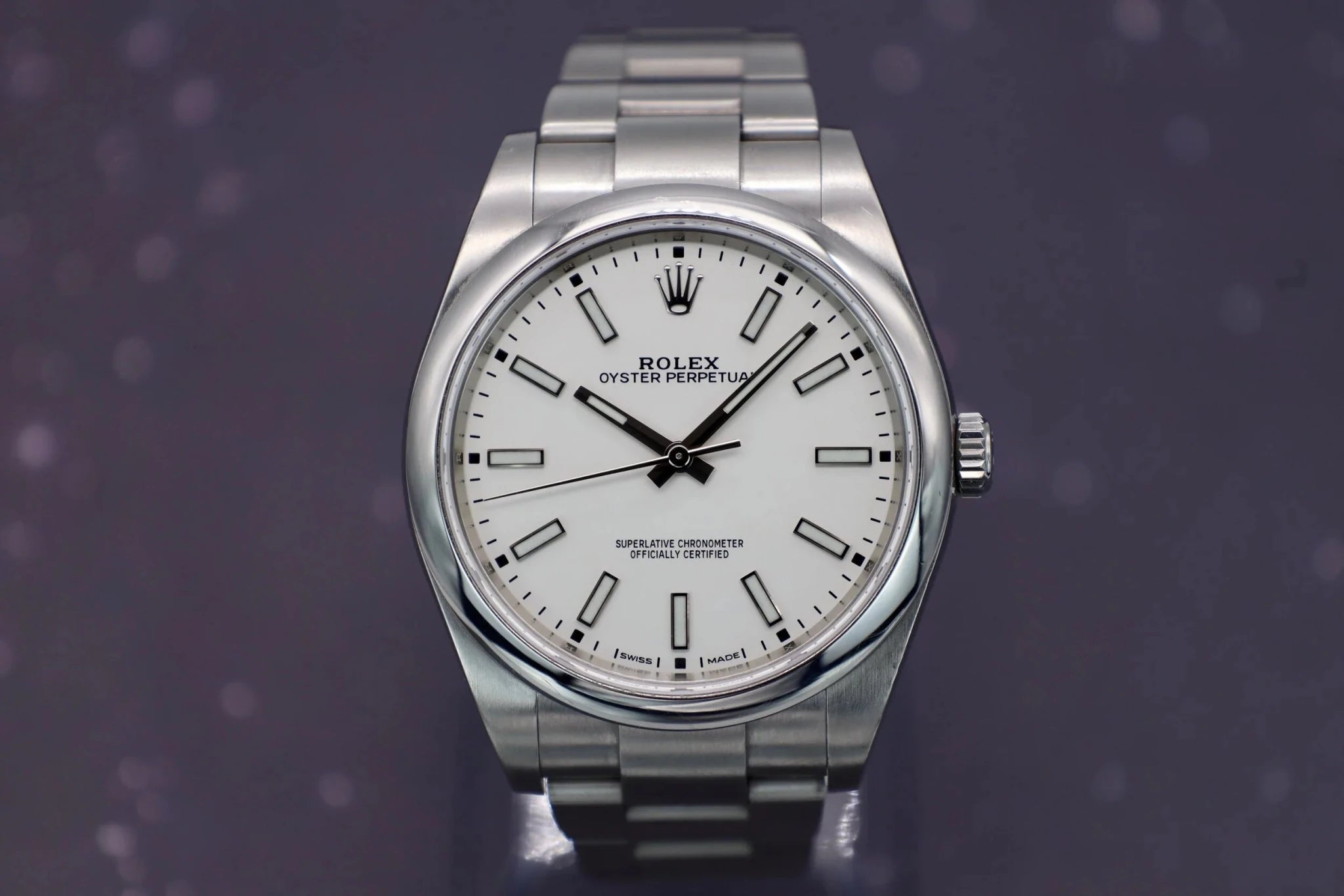 2018 Rolex Oyster Perpetual Ref. 114300 | White Dial | Full Set - Sierra Time Co