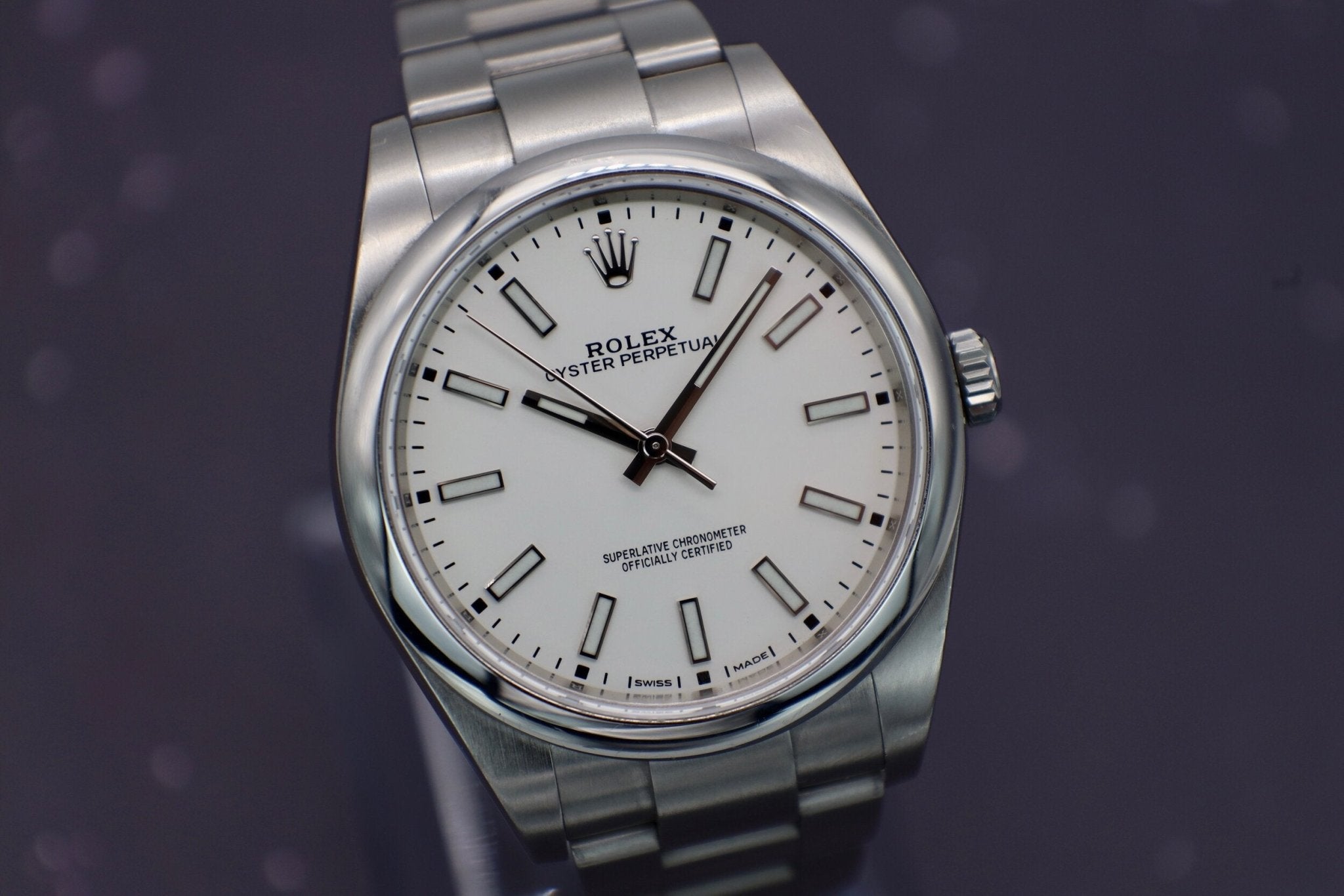 2018 Rolex Oyster Perpetual Ref. 114300 | White Dial | Full Set - Sierra Time Co