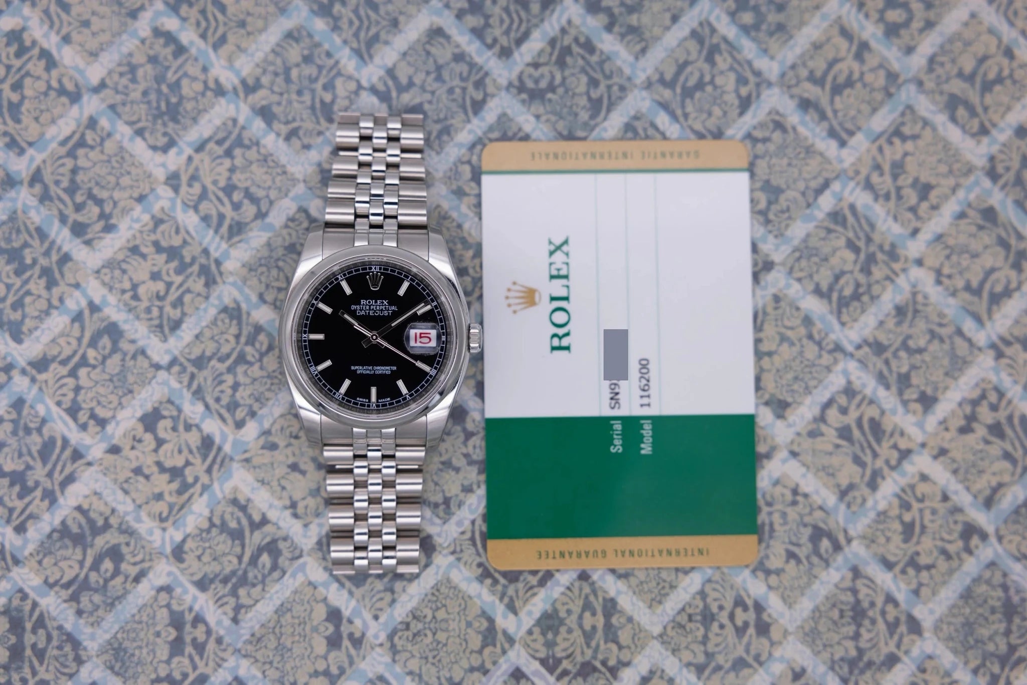 2019 Rolex Datejust Ref. 116200 | Black Dial | Card - Sierra Time Co