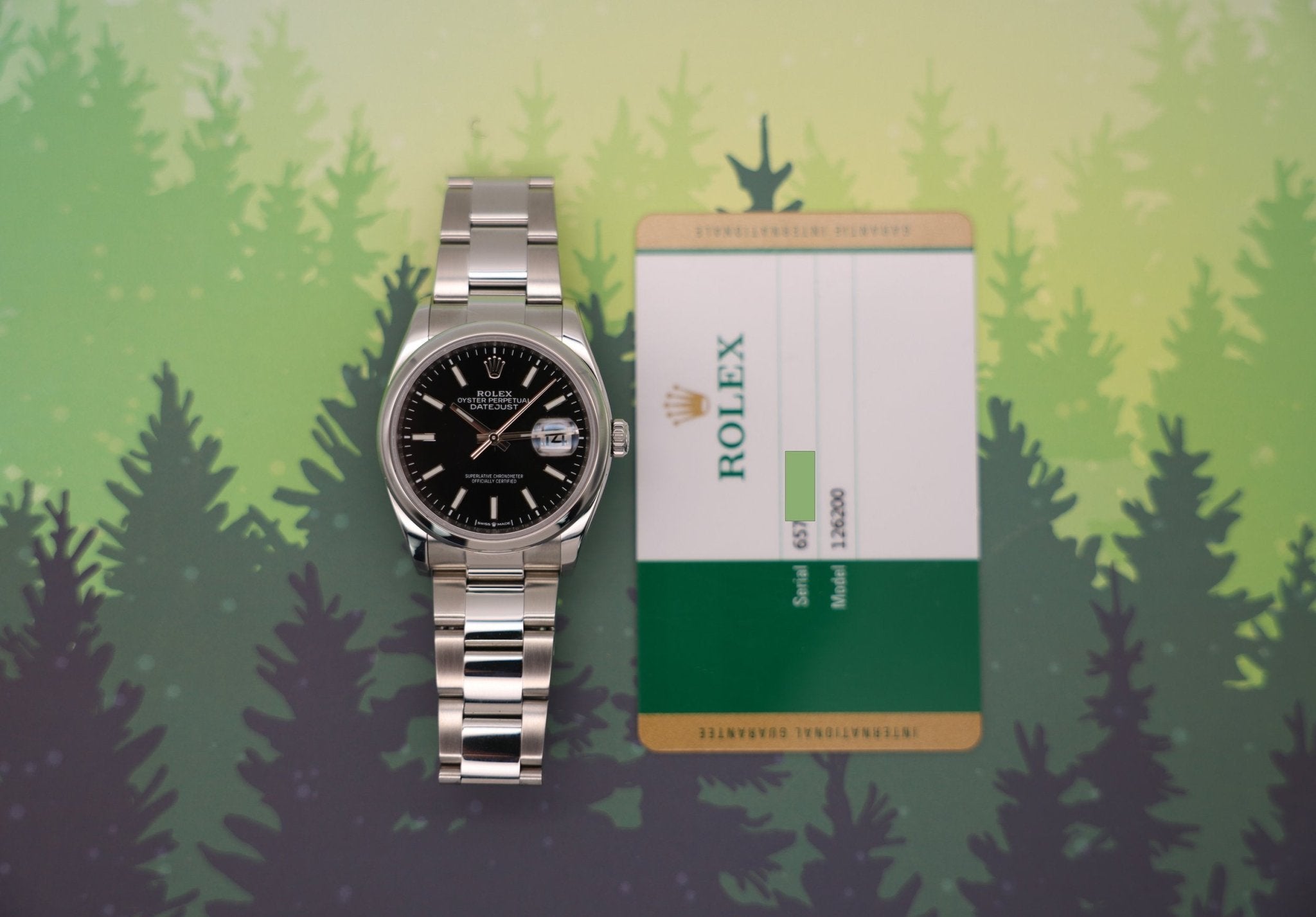 2019 Rolex Datejust Ref. 126200 | Black Dial | Card - Sierra Time Co