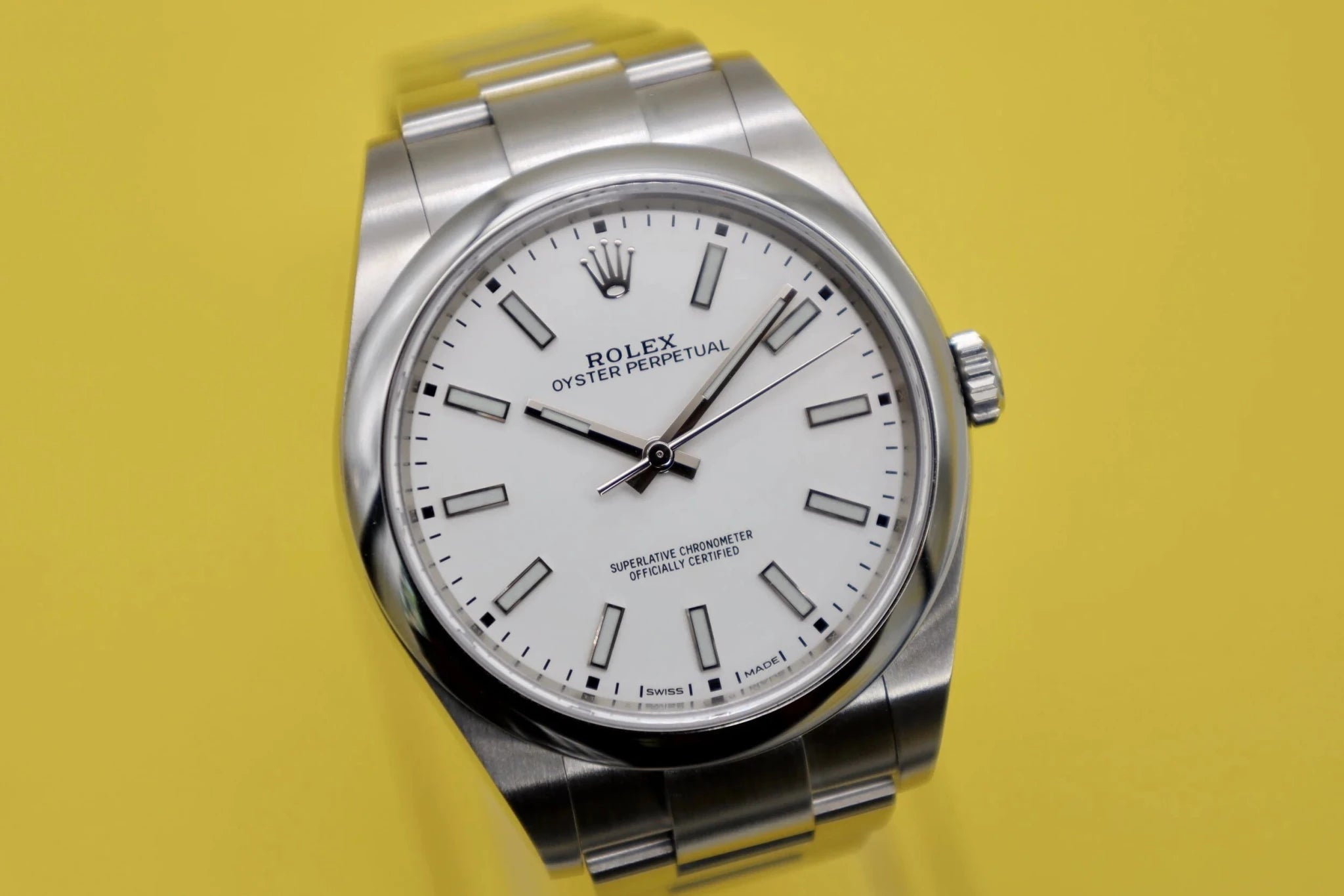 2019 Rolex Oyster Perpetual Ref. 114300 White Dial | Full Set - Sierra Time Co