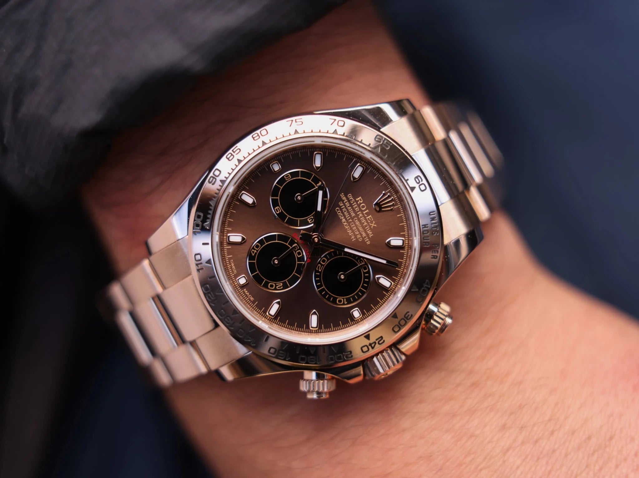 2021 Rolex Daytona Ref. 116505 | 18K Rose Gold | Chocolate Dial | Box and Papers - Sierra Time Co