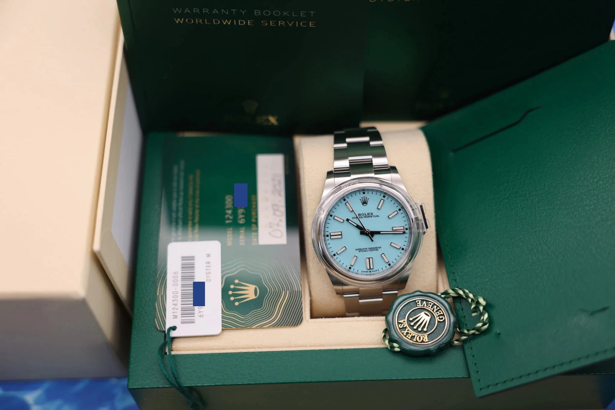 2021 Rolex Oyster Perpetual Ref. 124300 | Tiffany Blue | Full Set - Sierra Time Co