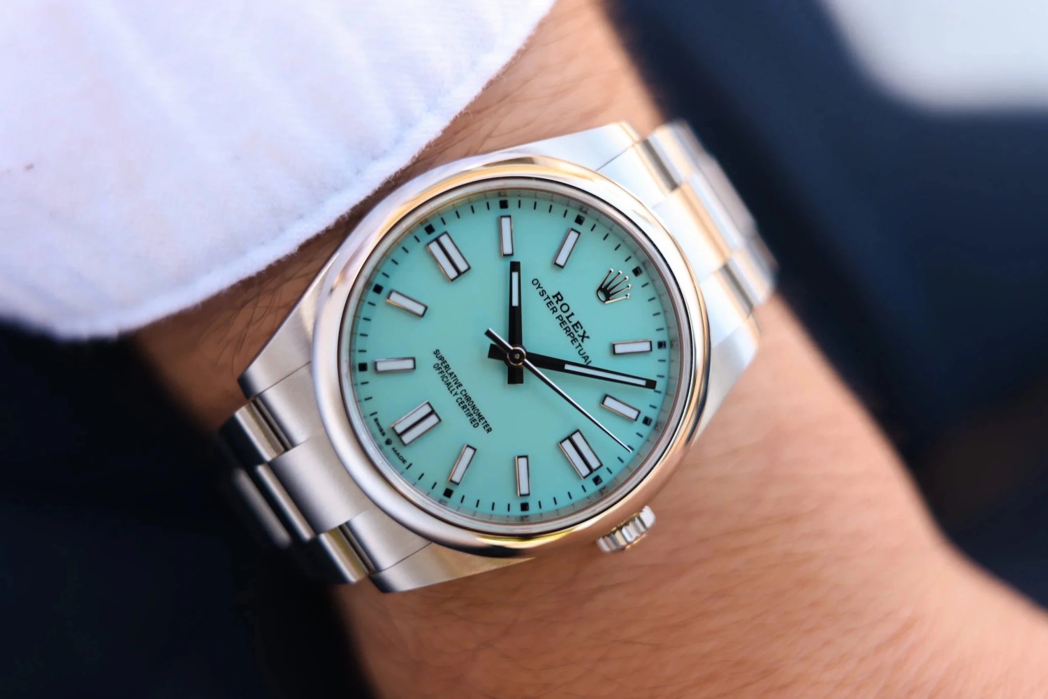 2021 Rolex Oyster Perpetual Ref. 124300 | Tiffany Blue | Full Set - Sierra Time Co