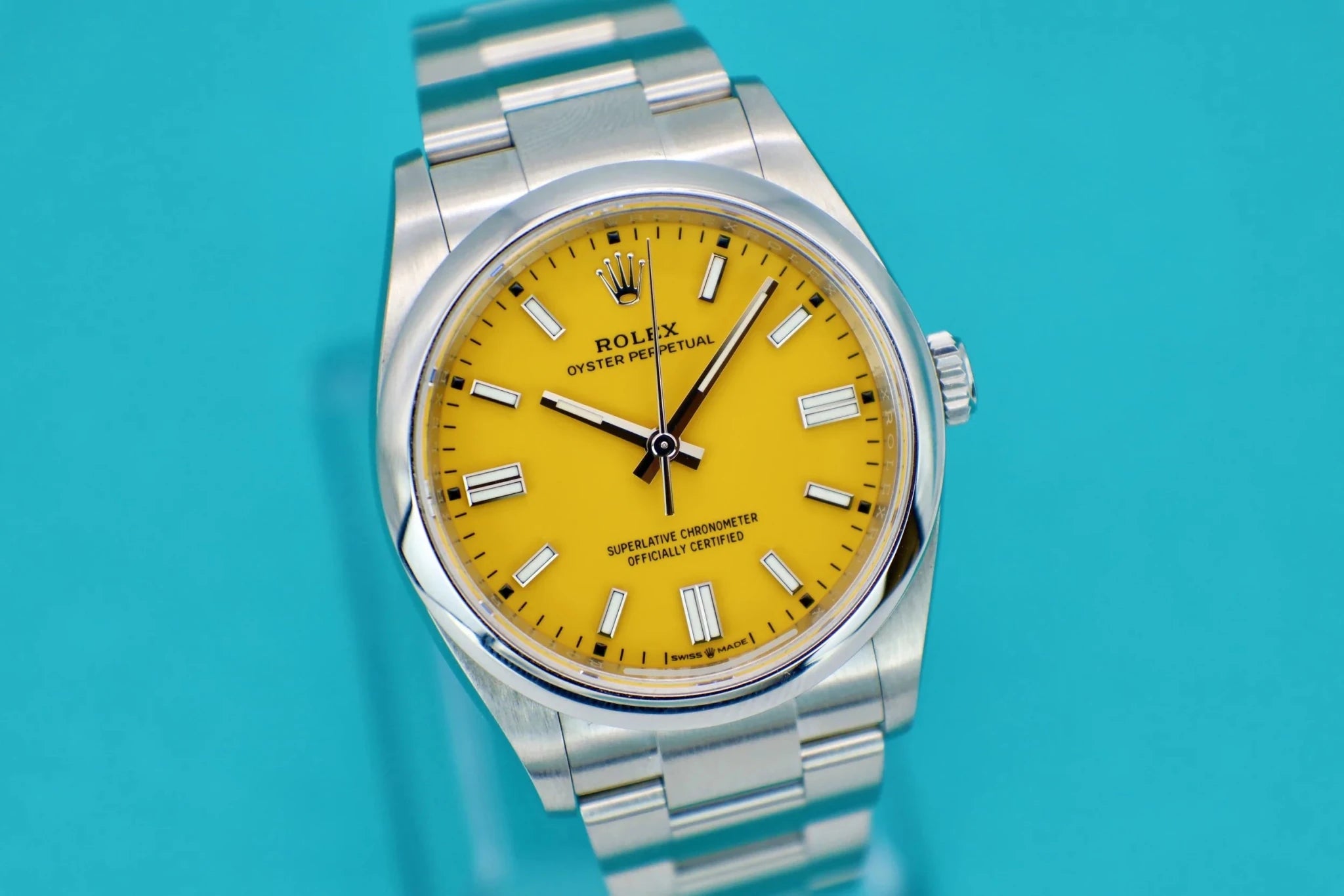 2021 Rolex Oyster Perpetual Ref. 126000 | Yellow Dial | Full Set - Sierra Time Co