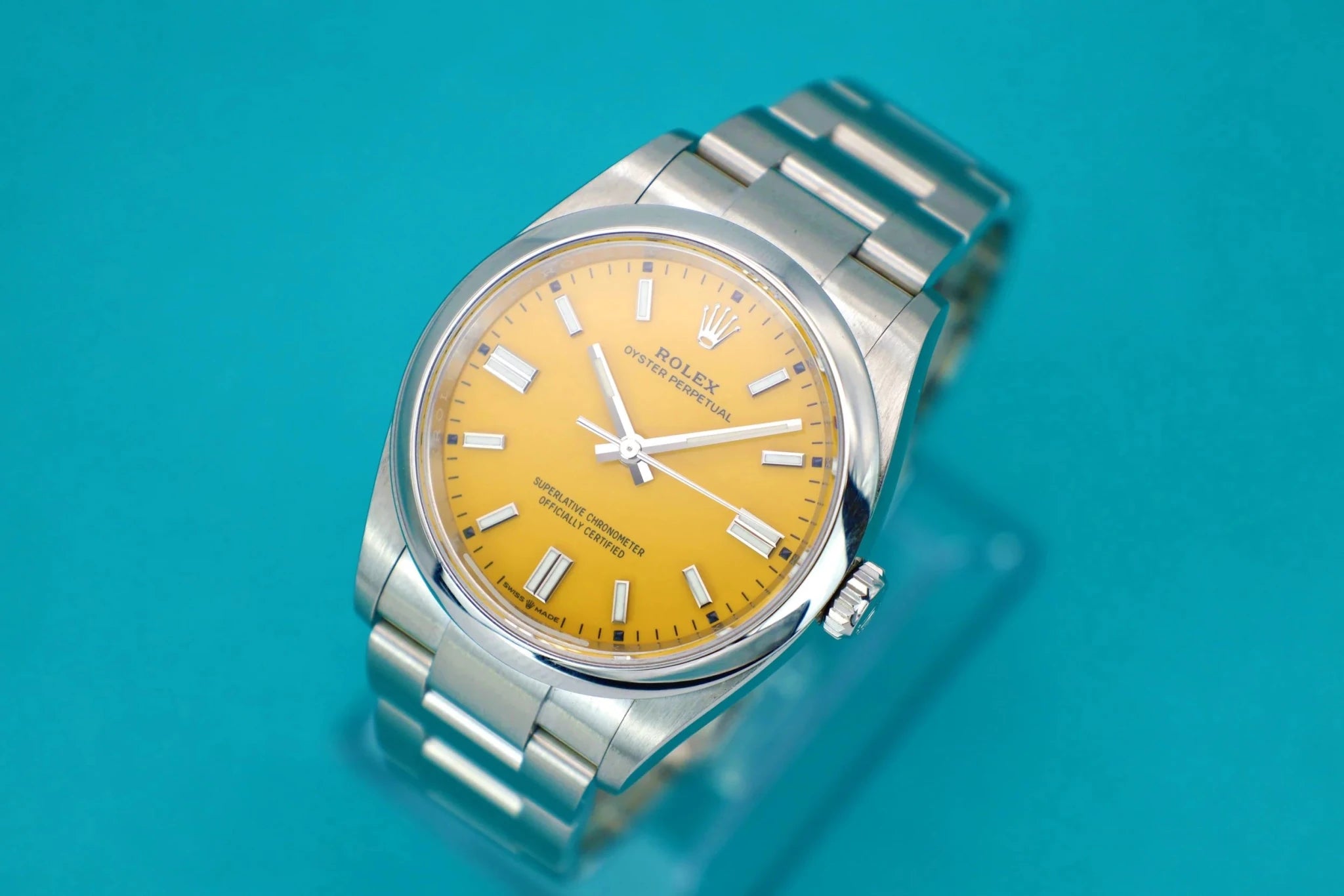2021 Rolex Oyster Perpetual Ref. 126000 | Yellow Dial | Full Set - Sierra Time Co